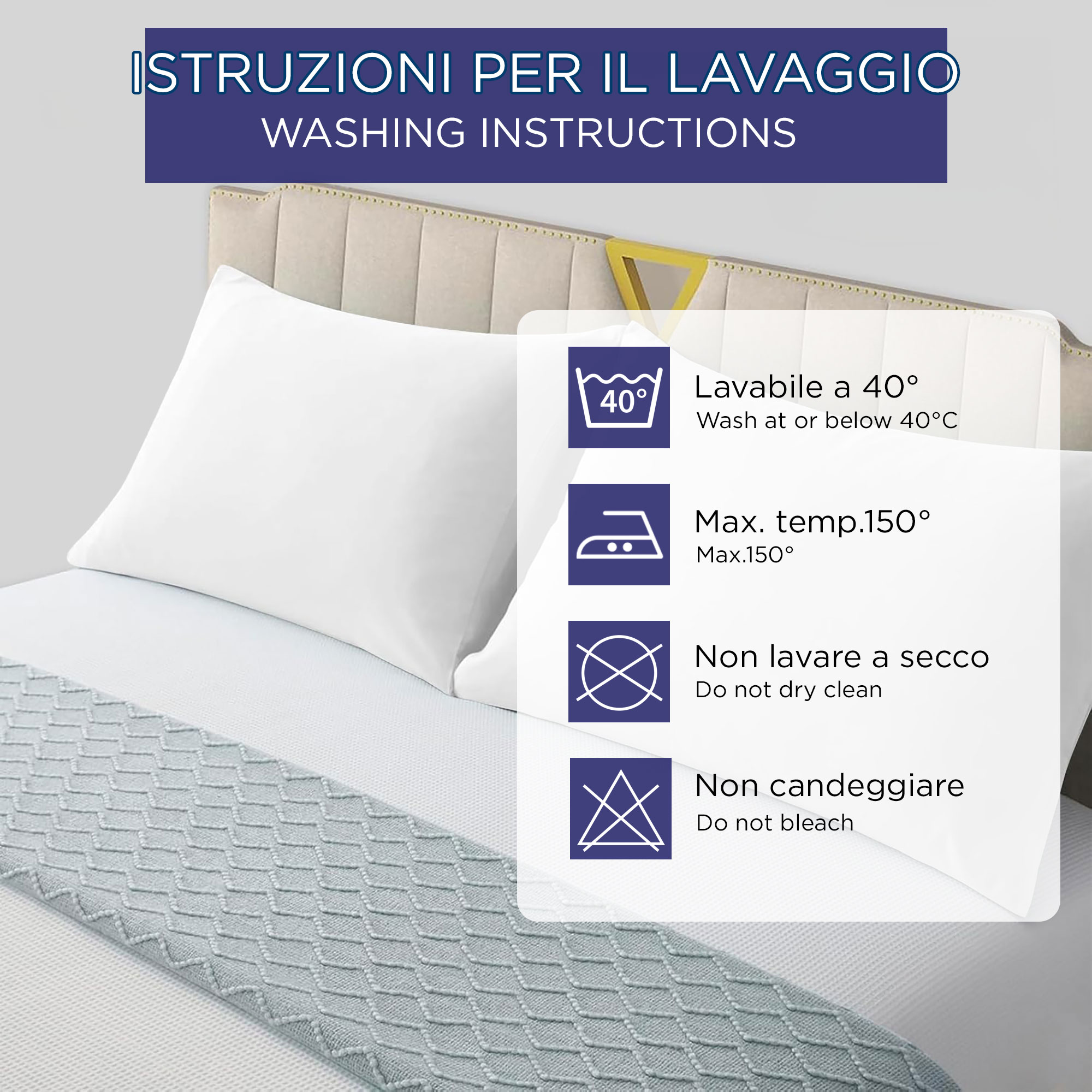 Coppia federe cuscini letto Copricuscini per guanciale in tinta unita 6860 - Imagen 13 de 89