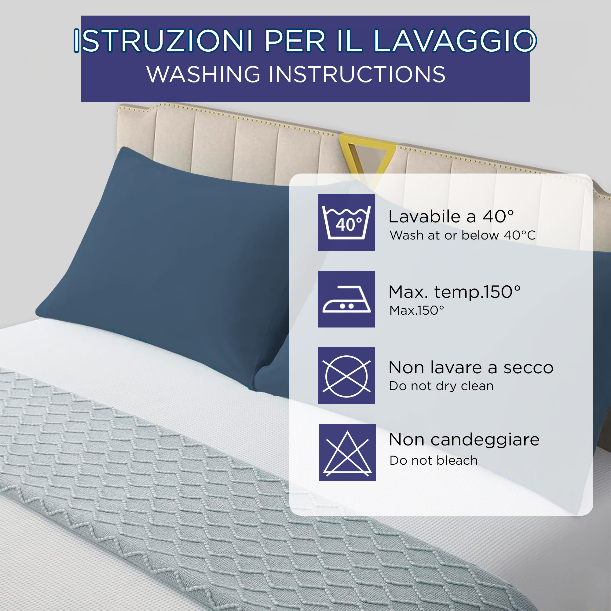 Coppia federe cuscini letto Copricuscini per guanciale in tinta unita 6860 - Imagen 17 de 89