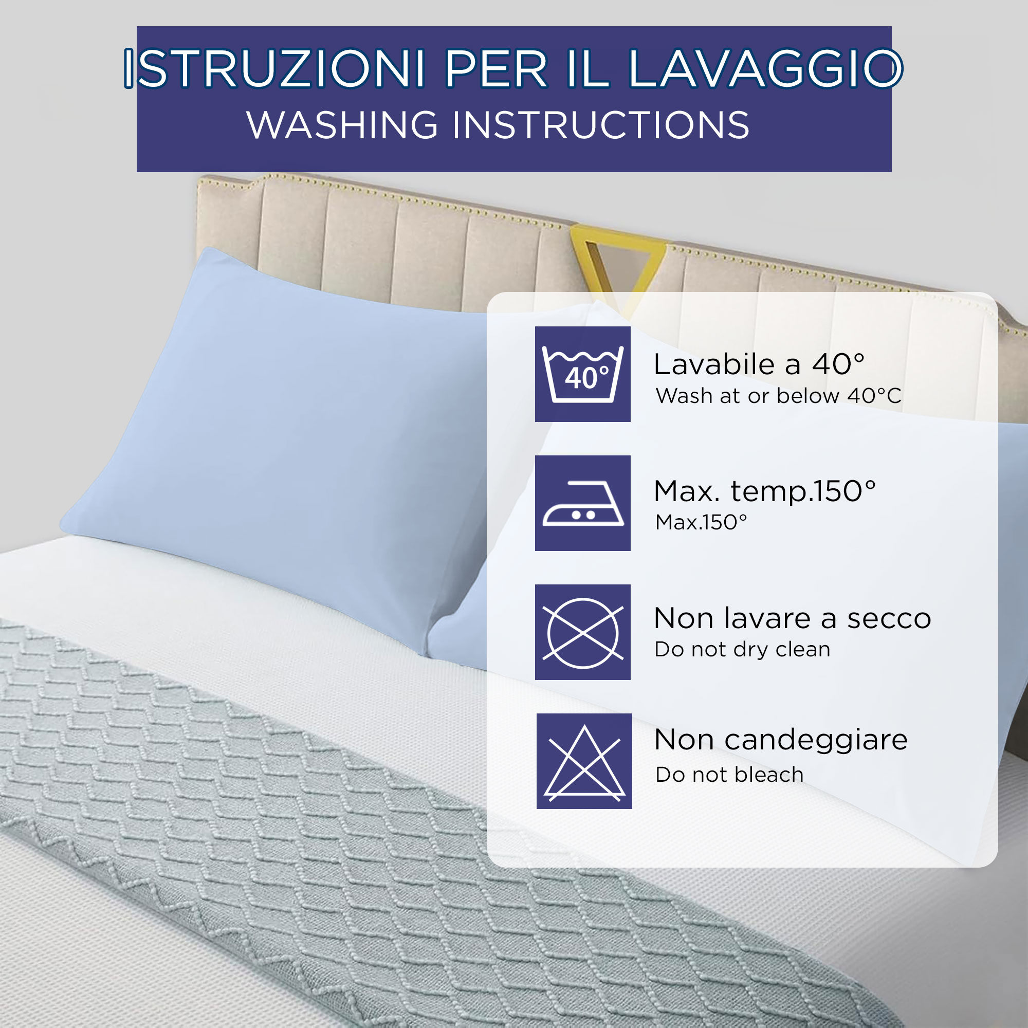 Coppia federe cuscini letto Copricuscini per guanciale in tinta unita 6860 - Imagen 29 de 89
