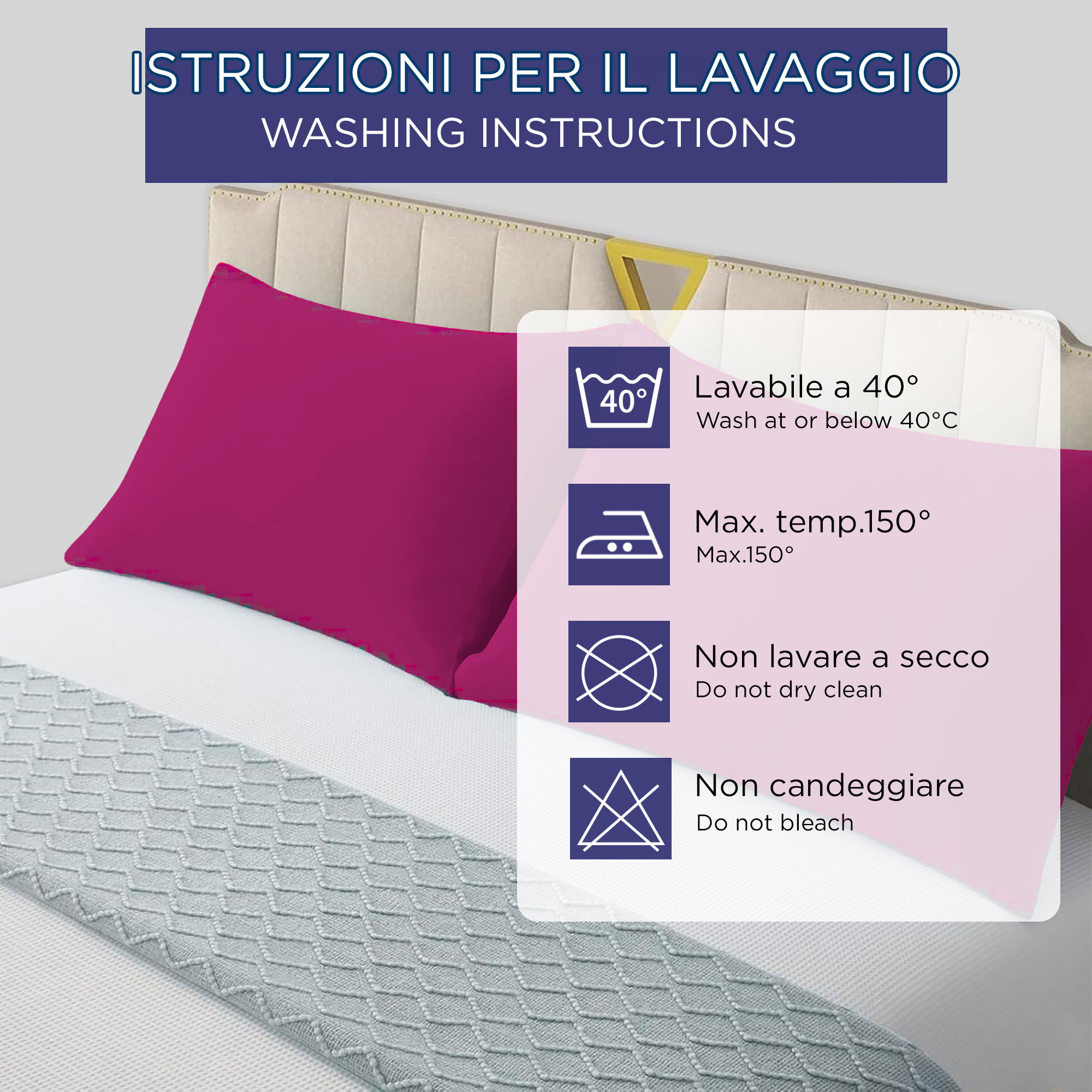 Coppia federe cuscini letto Copricuscini per guanciale in tinta unita 6860 - Imagen 37 de 89