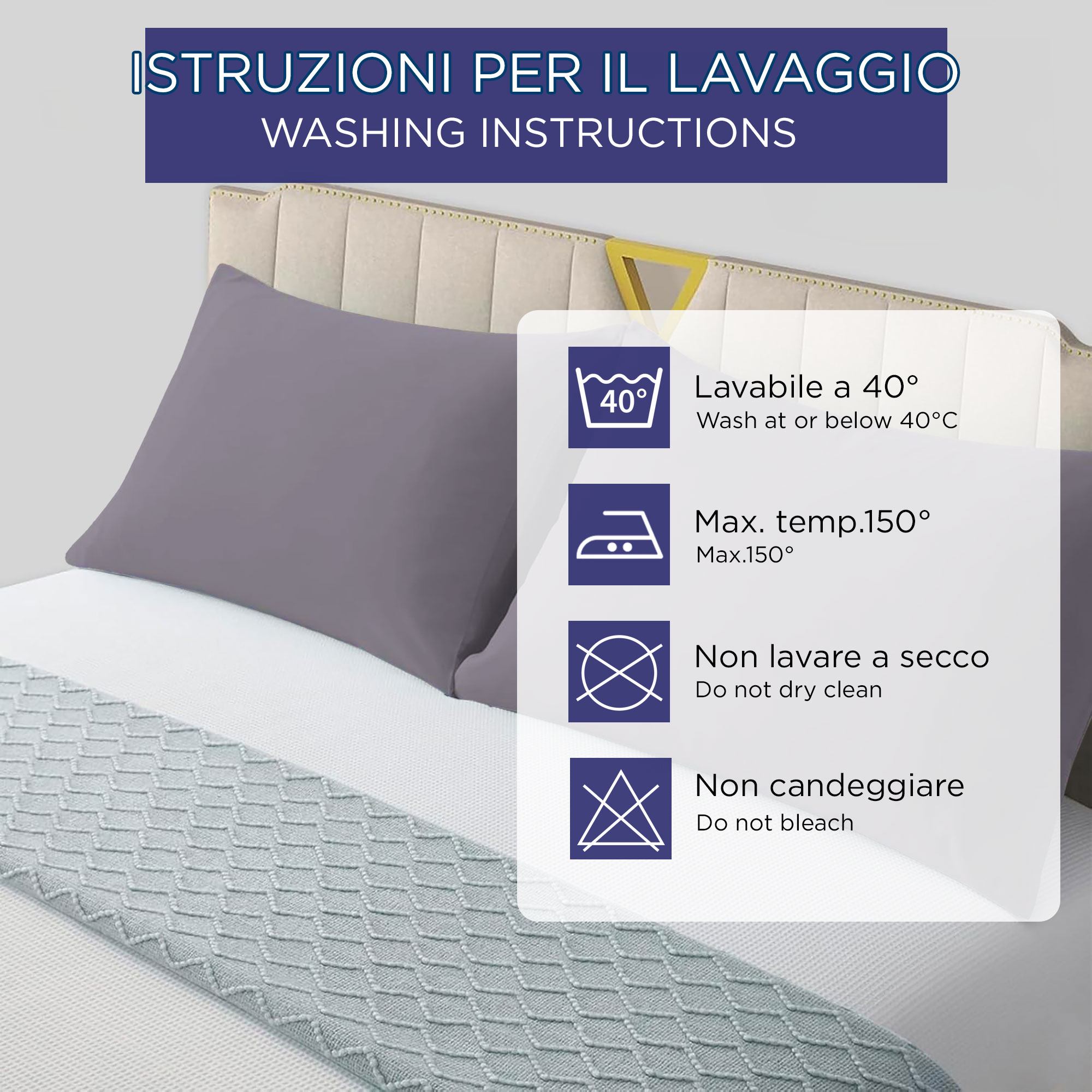 Coppia federe cuscini letto Copricuscini per guanciale in tinta unita 6860 - Imagen 49 de 89