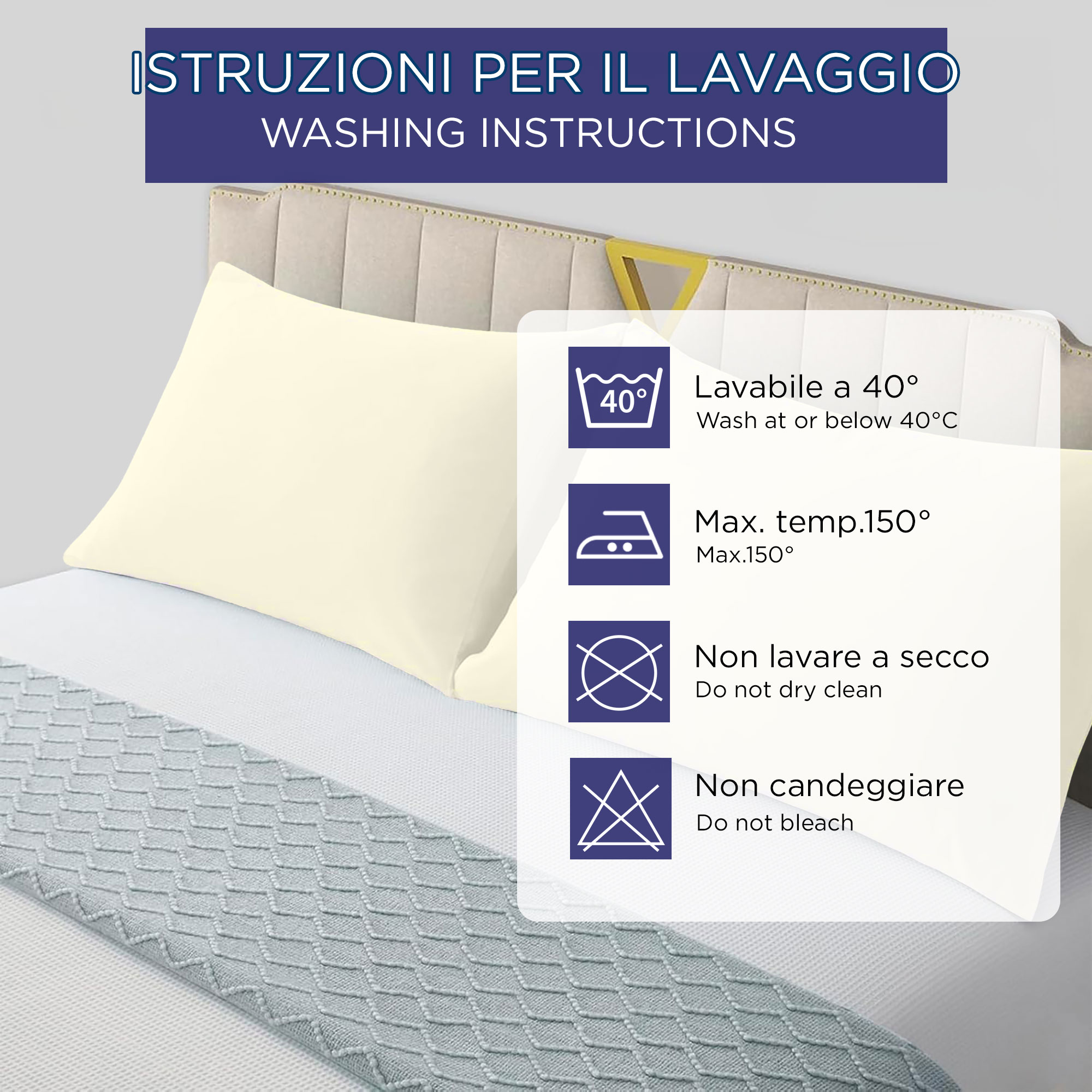 Coppia federe cuscini letto Copricuscini per guanciale in tinta unita 6860 - Imagen 57 de 89