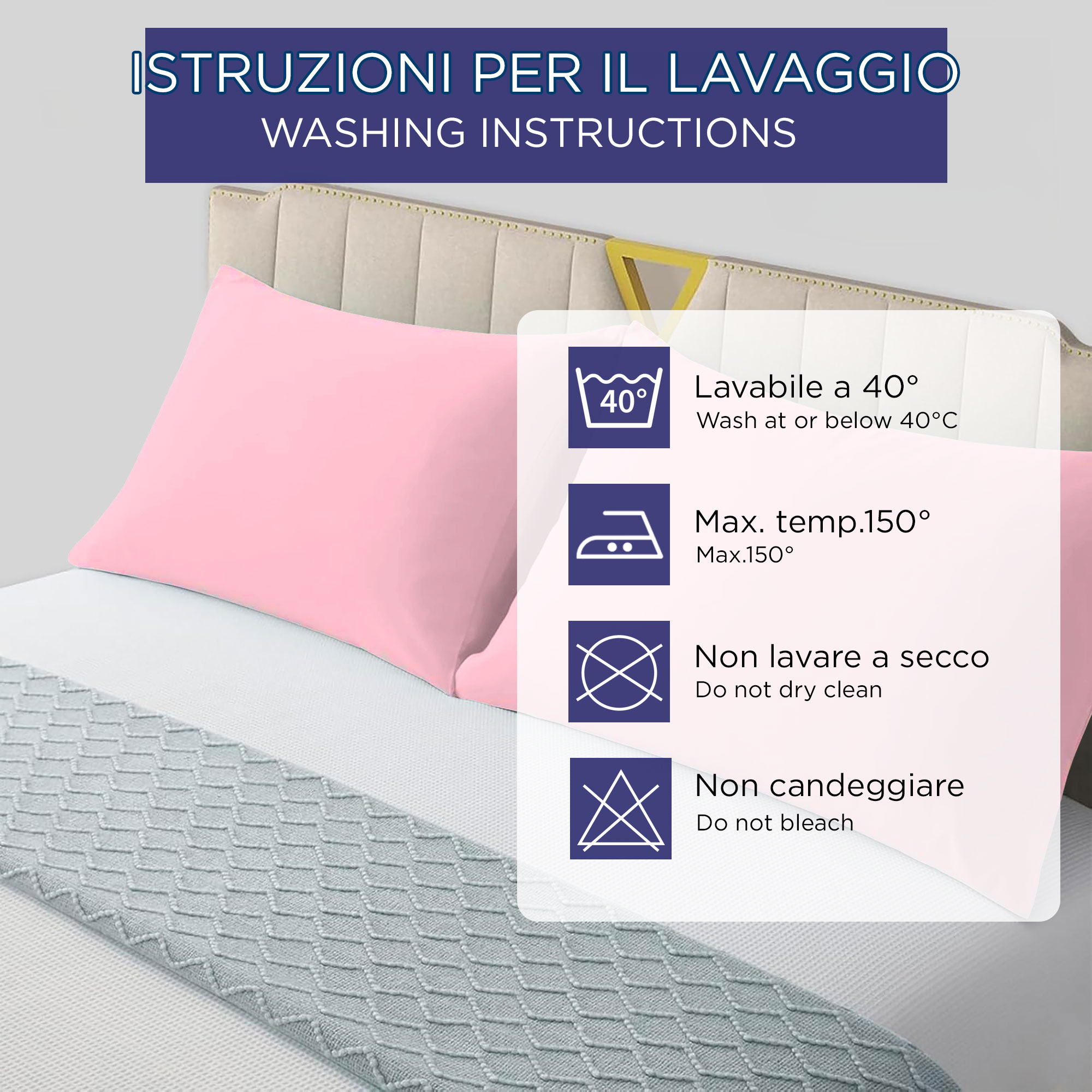 Coppia federe cuscini letto Copricuscini per guanciale in tinta unita 6860 - Imagen 65 de 89