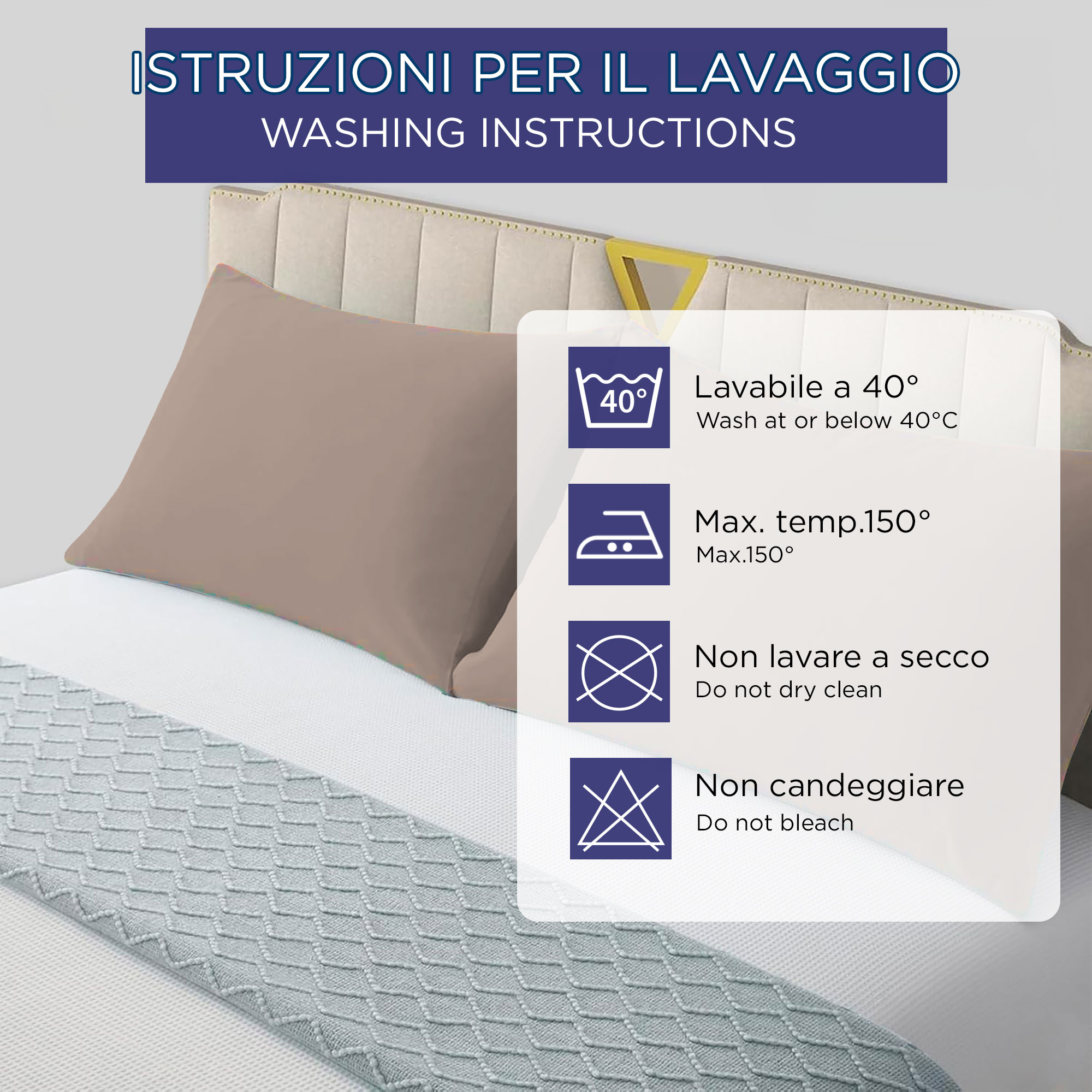 Coppia federe cuscini letto Copricuscini per guanciale in tinta unita 6860 - Imagen 77 de 89