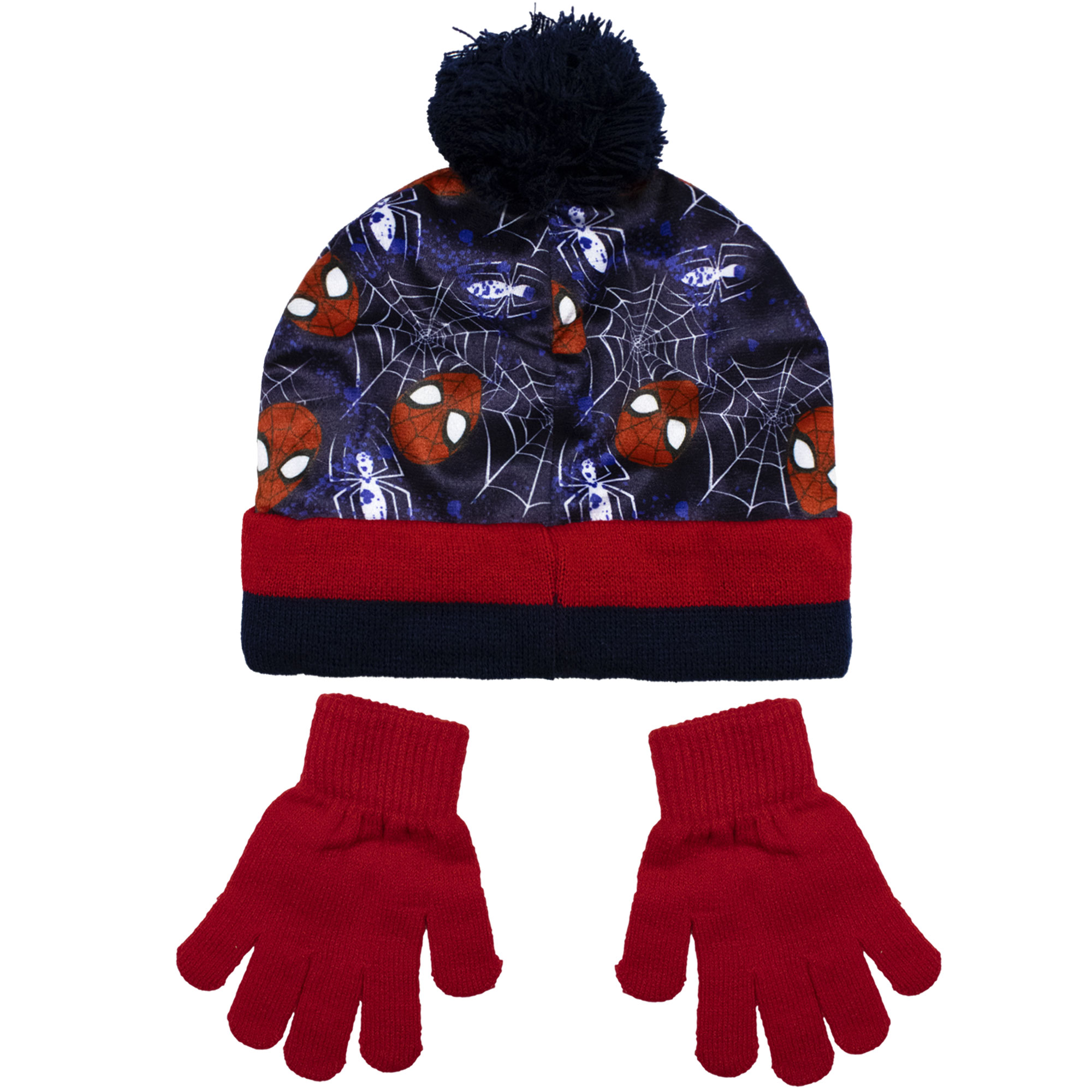 Cappello e guanti Spiderman per bambino invernale cappellino con pon pon 6961 - Imagen 8 de 11
