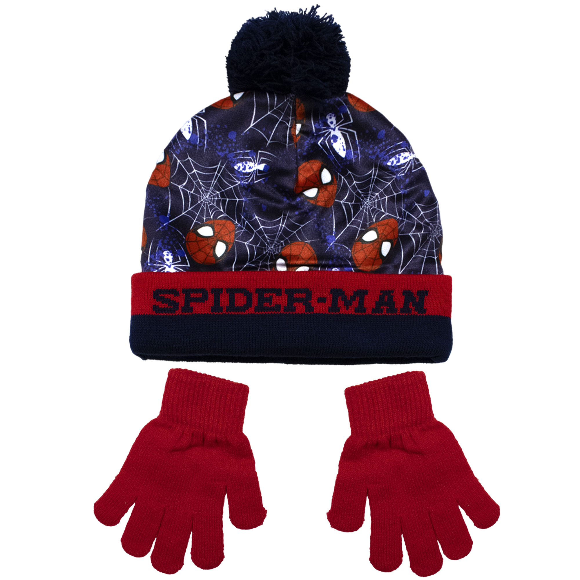 Cappello e guanti Spiderman per bambino invernale cappellino con pon pon 6961 - Imagen 7 de 11