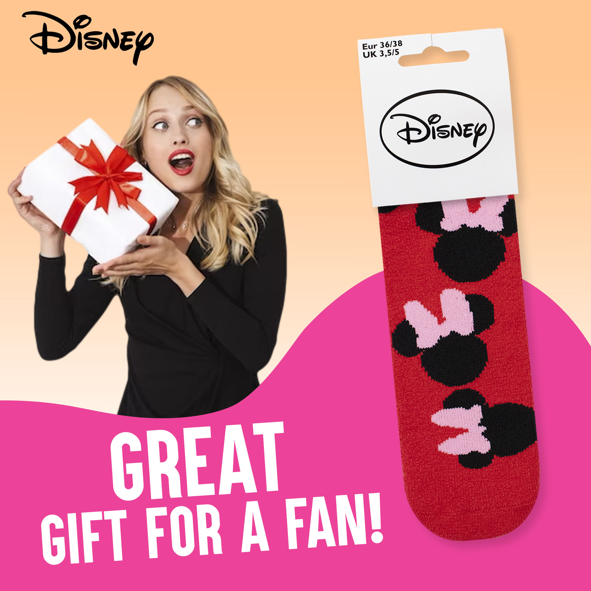Calzini Disney Minnie Mouse antiscivolo per donna ragazza invernali 6968 - Picture 9 of 9