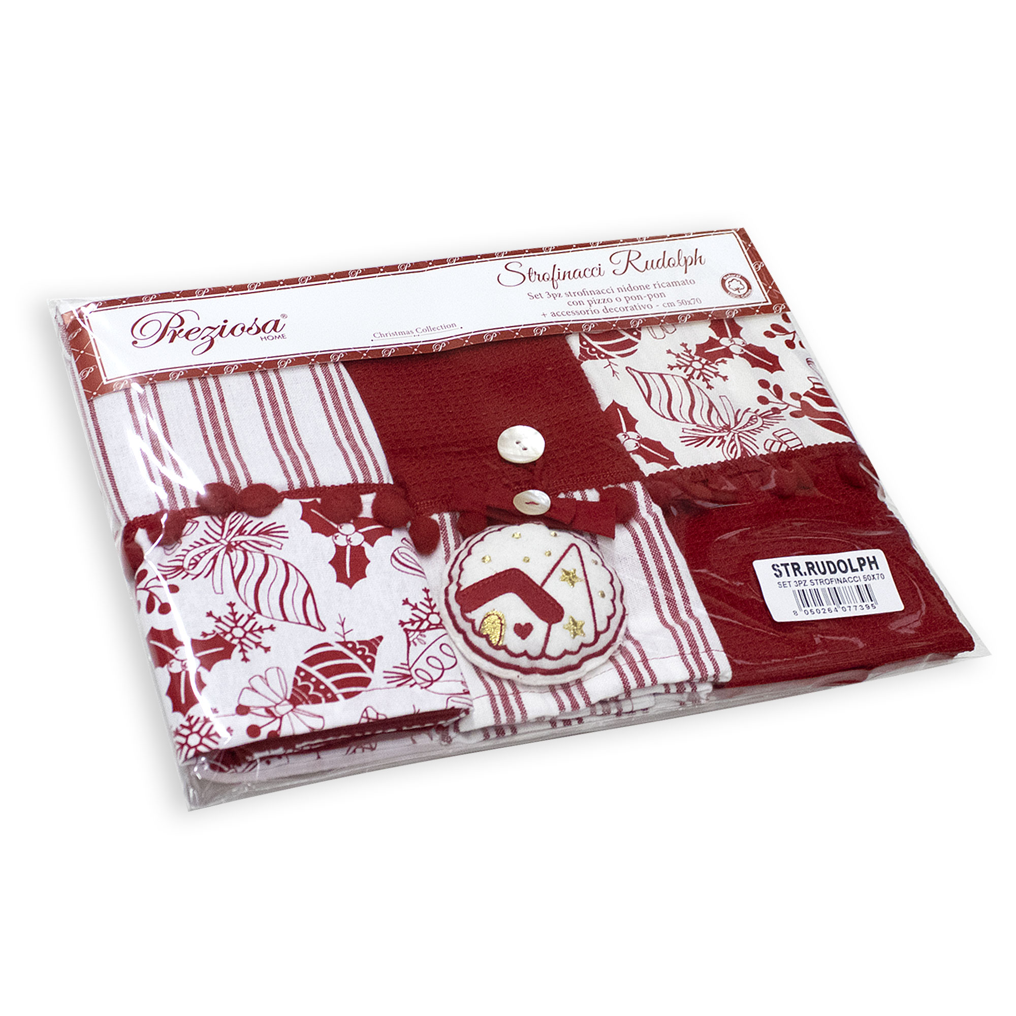 Set Strofinacci Natalizi Canovacci ricamati 3 Pezzi Decoro Natale 6972 - Foto 21 di 29