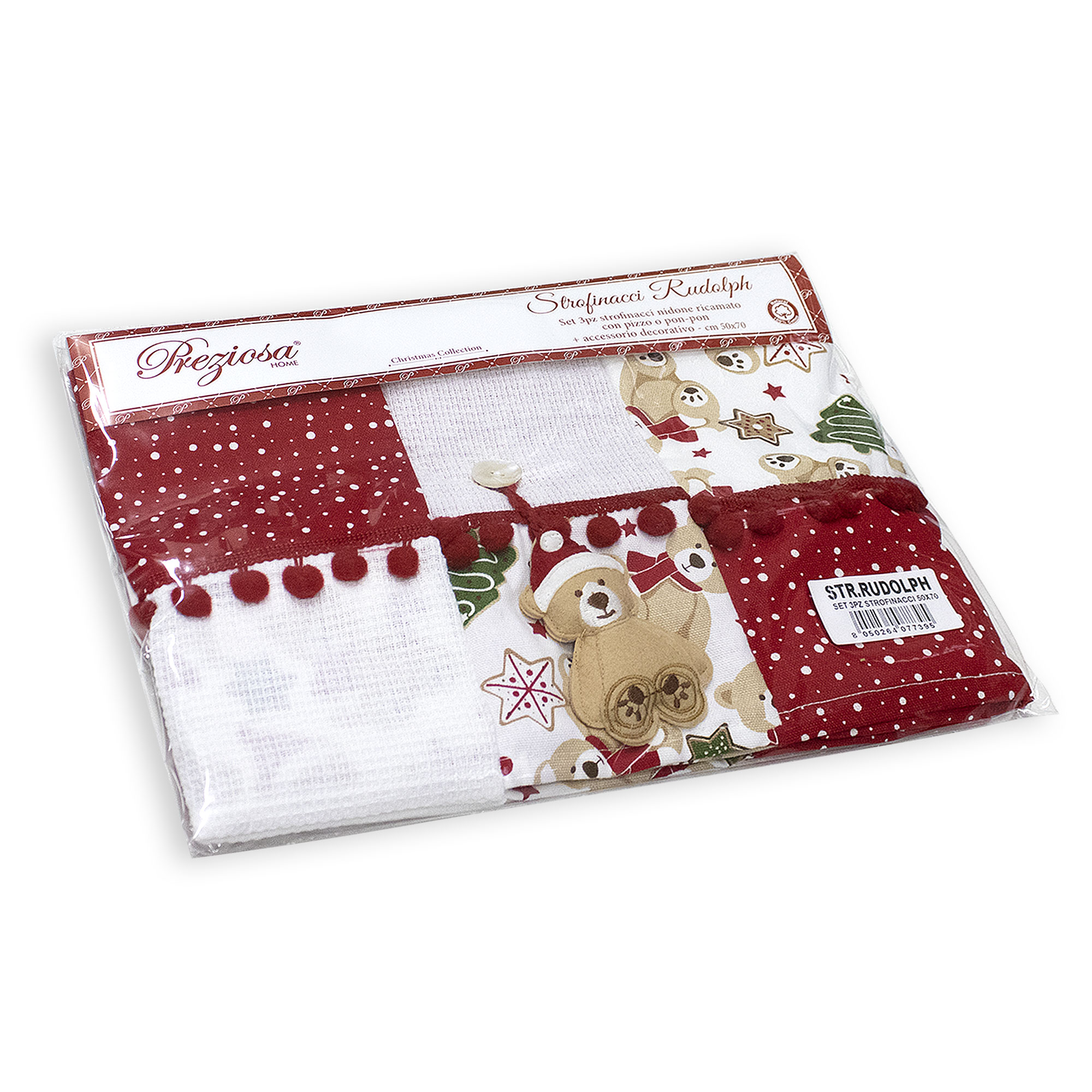 Set Strofinacci Natalizi Canovacci ricamati 3 Pezzi Decoro Natale 6972 - Foto 28 di 29