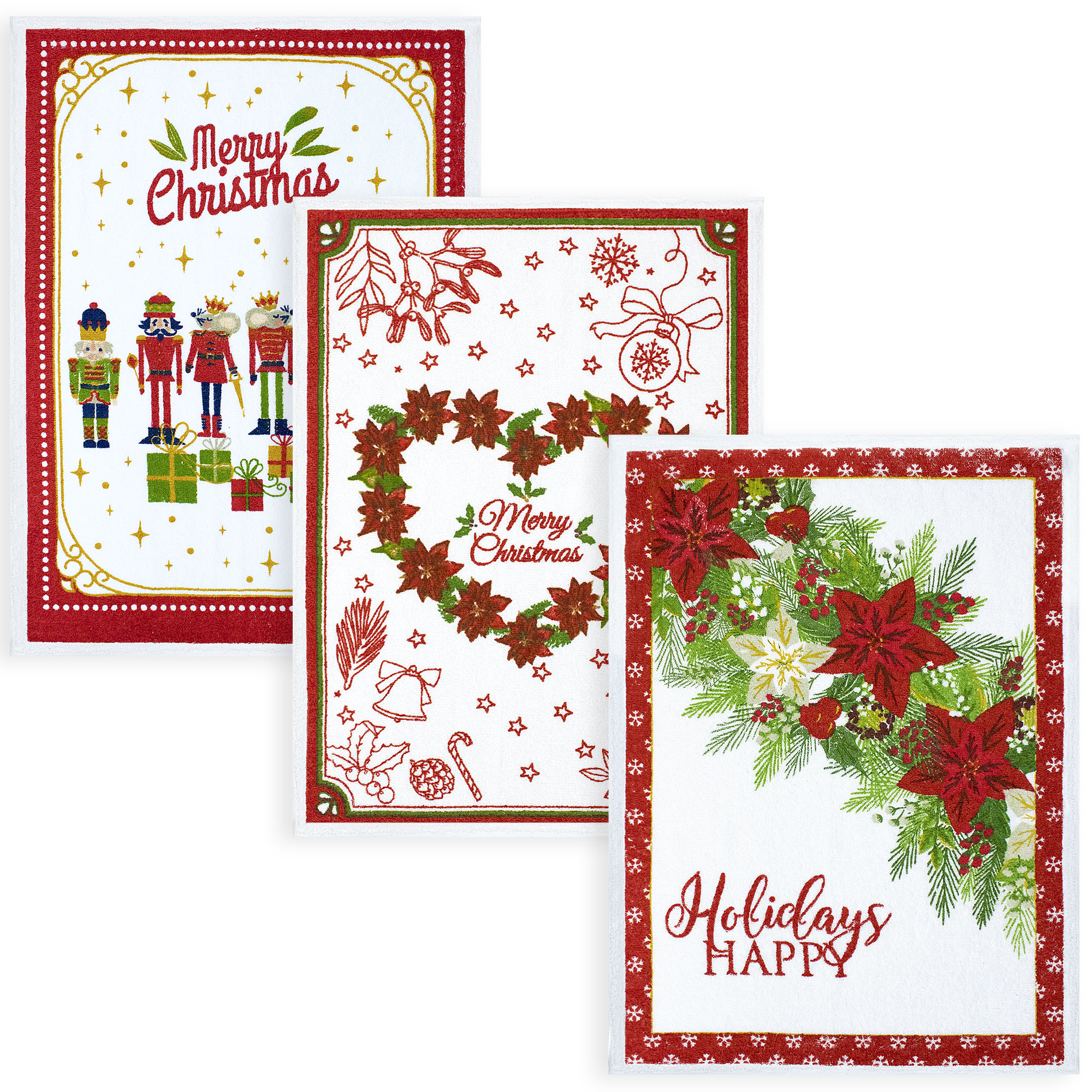 Set Strofinacci Natalizi Canovacci in spugna 3 Pezzi Decoro Natale 6973 - Imagen 2 de 15