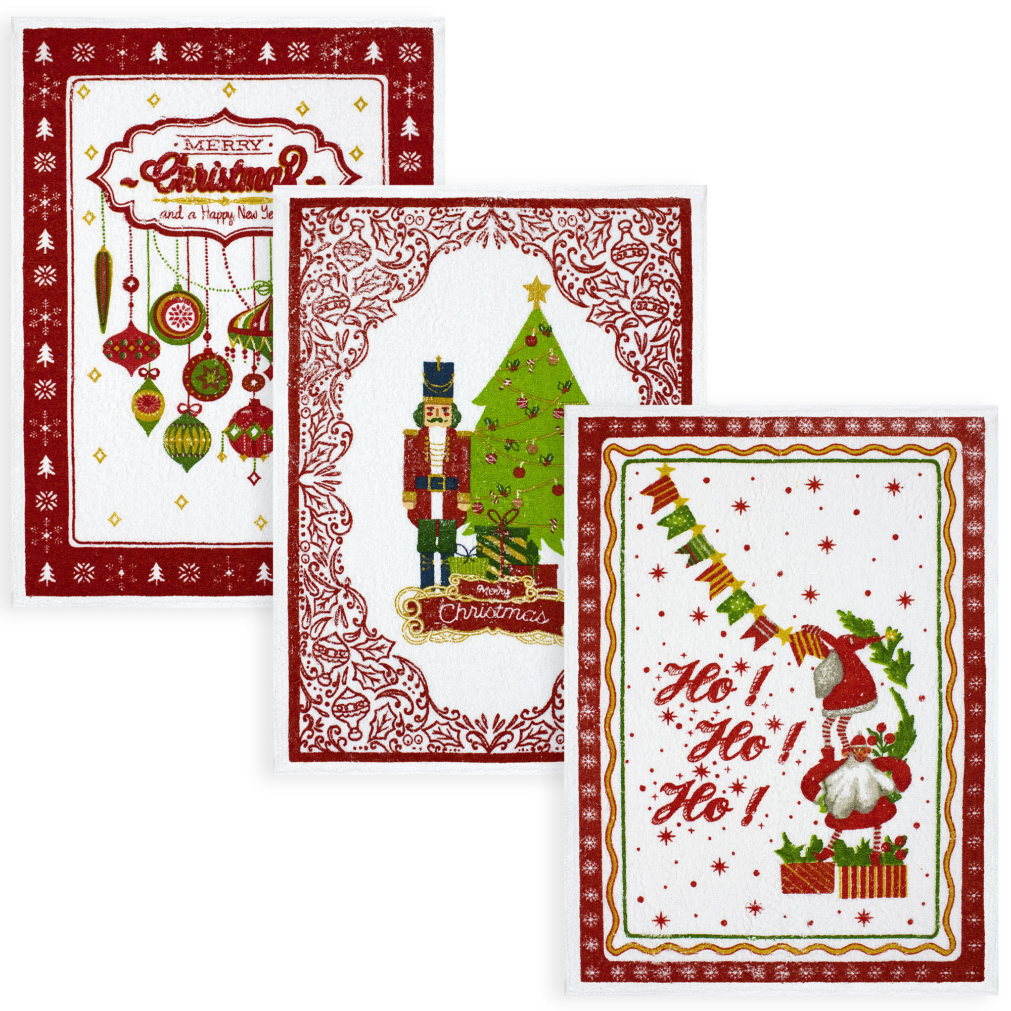Set Strofinacci Natalizi Canovacci in spugna 3 Pezzi Decoro Natale 6973 - Imagen 9 de 15