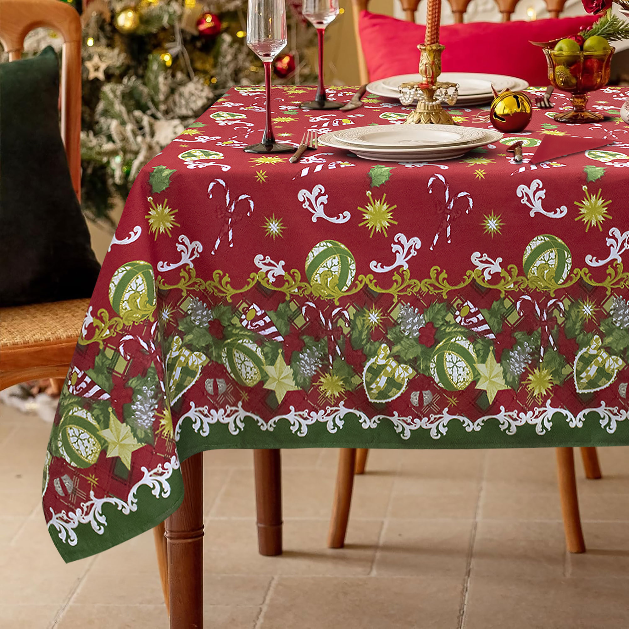 Tovaglia Natalizia servizio da tavola + tovaglioli Natale varie misure 6979 - Foto 13 di 36