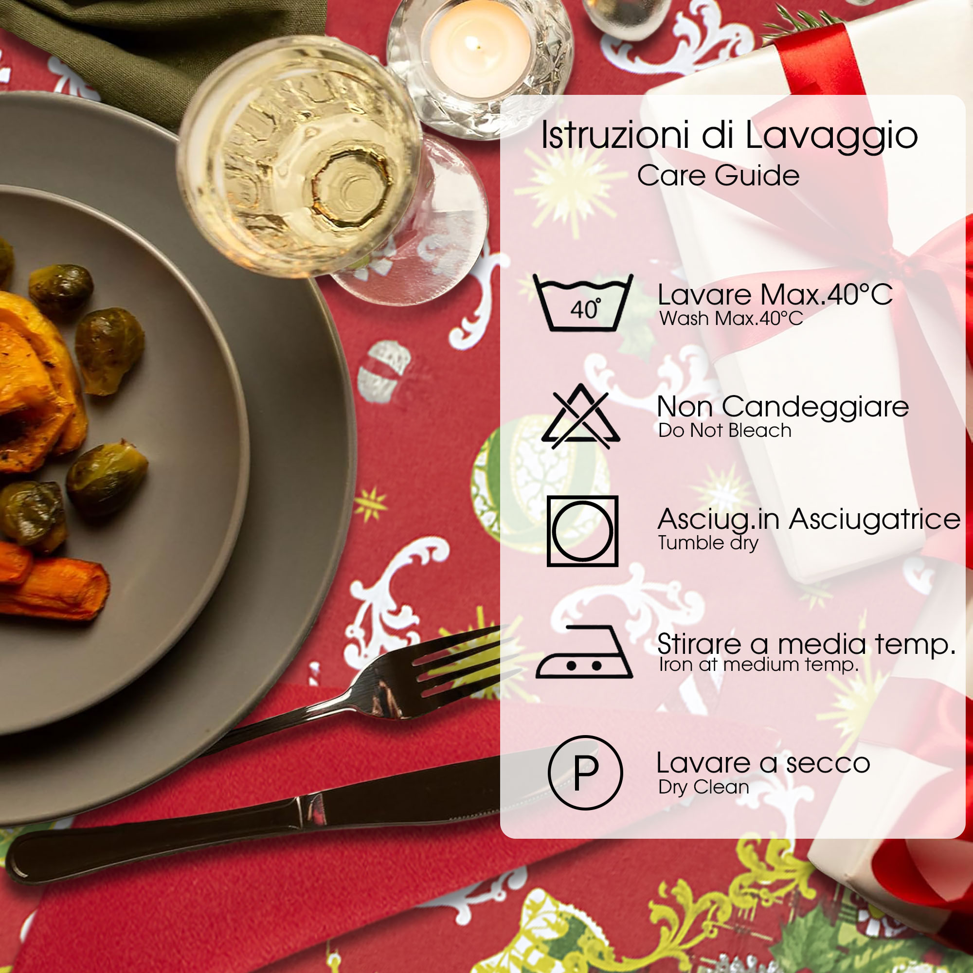 Tovaglia Natalizia servizio da tavola + tovaglioli Natale varie misure 6979 - Foto 15 di 36