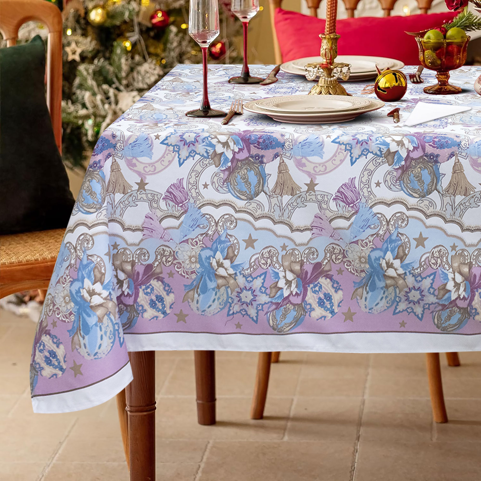 Tovaglia Natalizia servizio da tavola + tovaglioli Natale varie misure 6979 - Foto 17 di 36