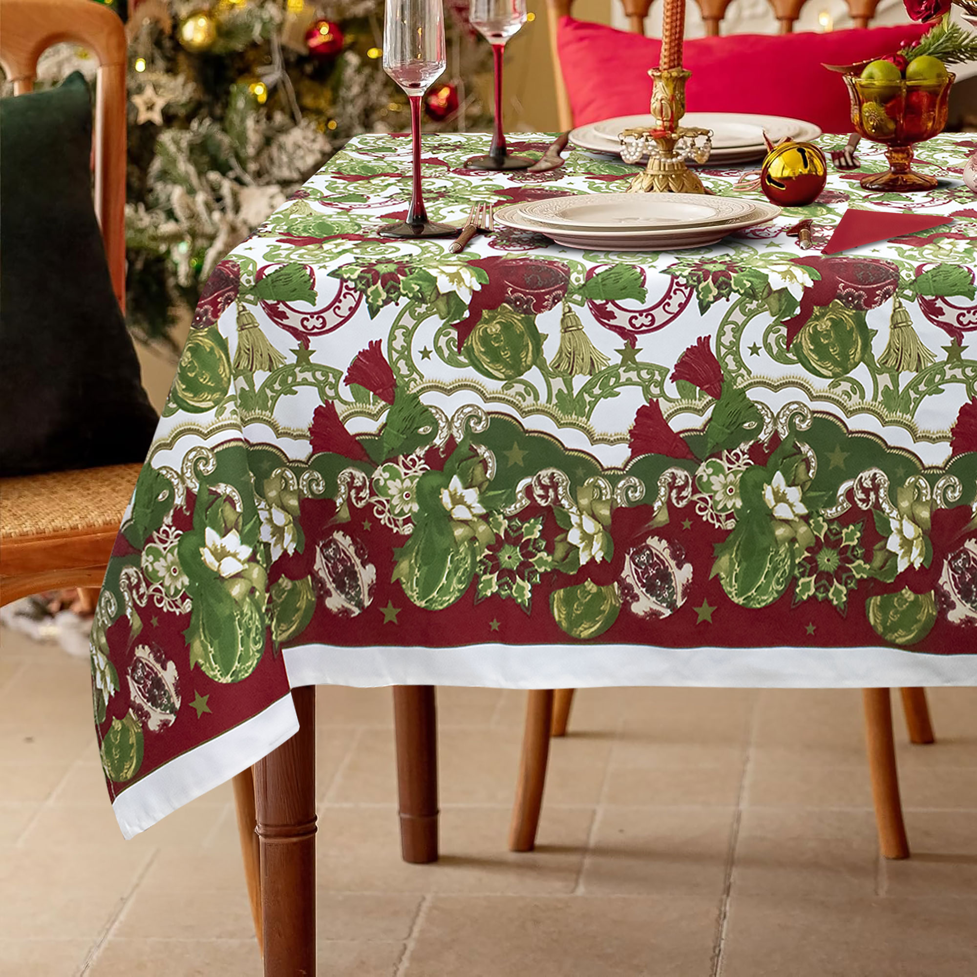 Tovaglia Natalizia servizio da tavola + tovaglioli Natale varie misure 6979 - Foto 21 di 36