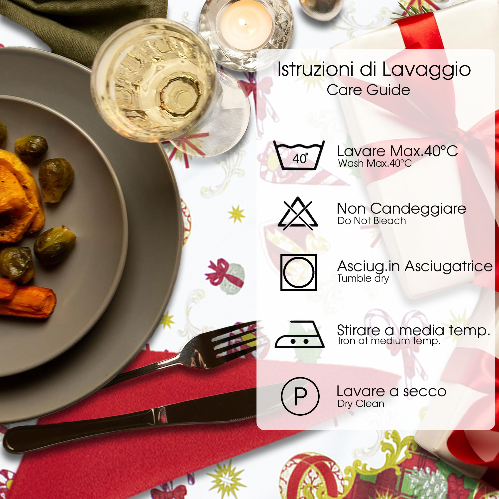 Tovaglia Natalizia servizio da tavola + tovaglioli Natale varie misure 6979 - Foto 35 di 36