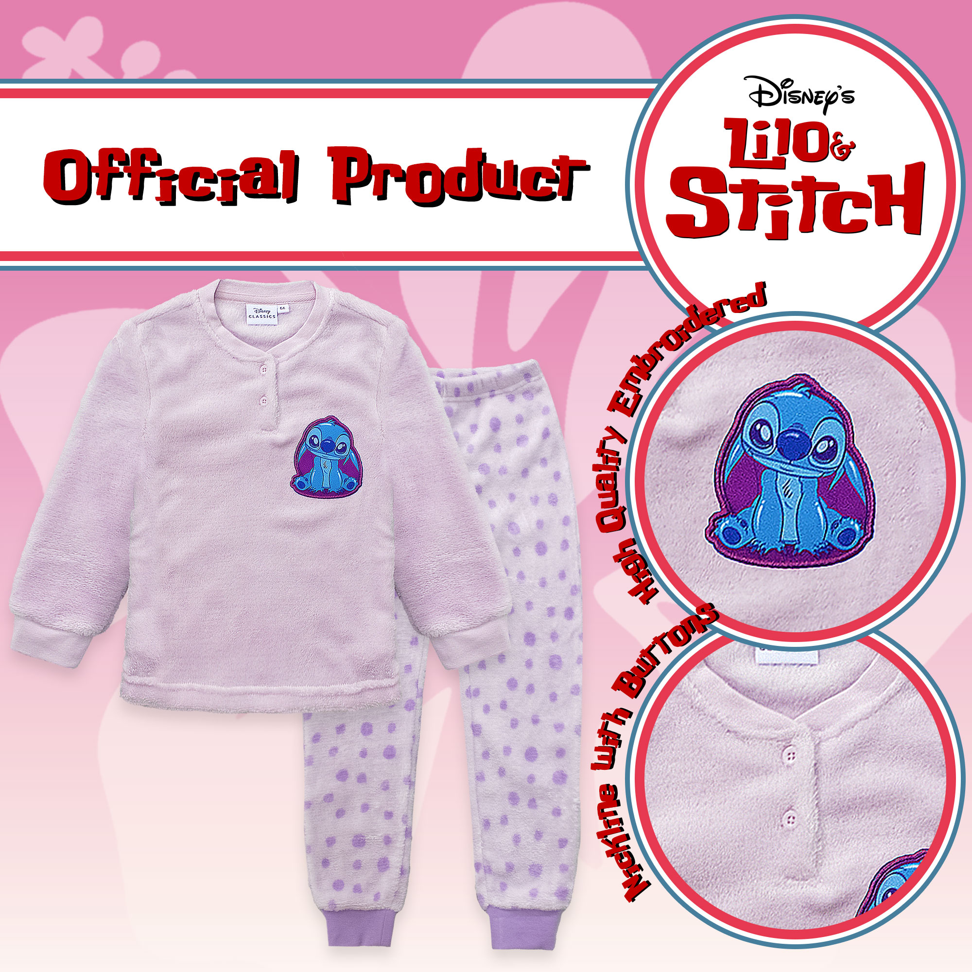 Pigiama Disney Lilo e Stitch in pile invernale per bambina 6988 - Picture 10 of 13