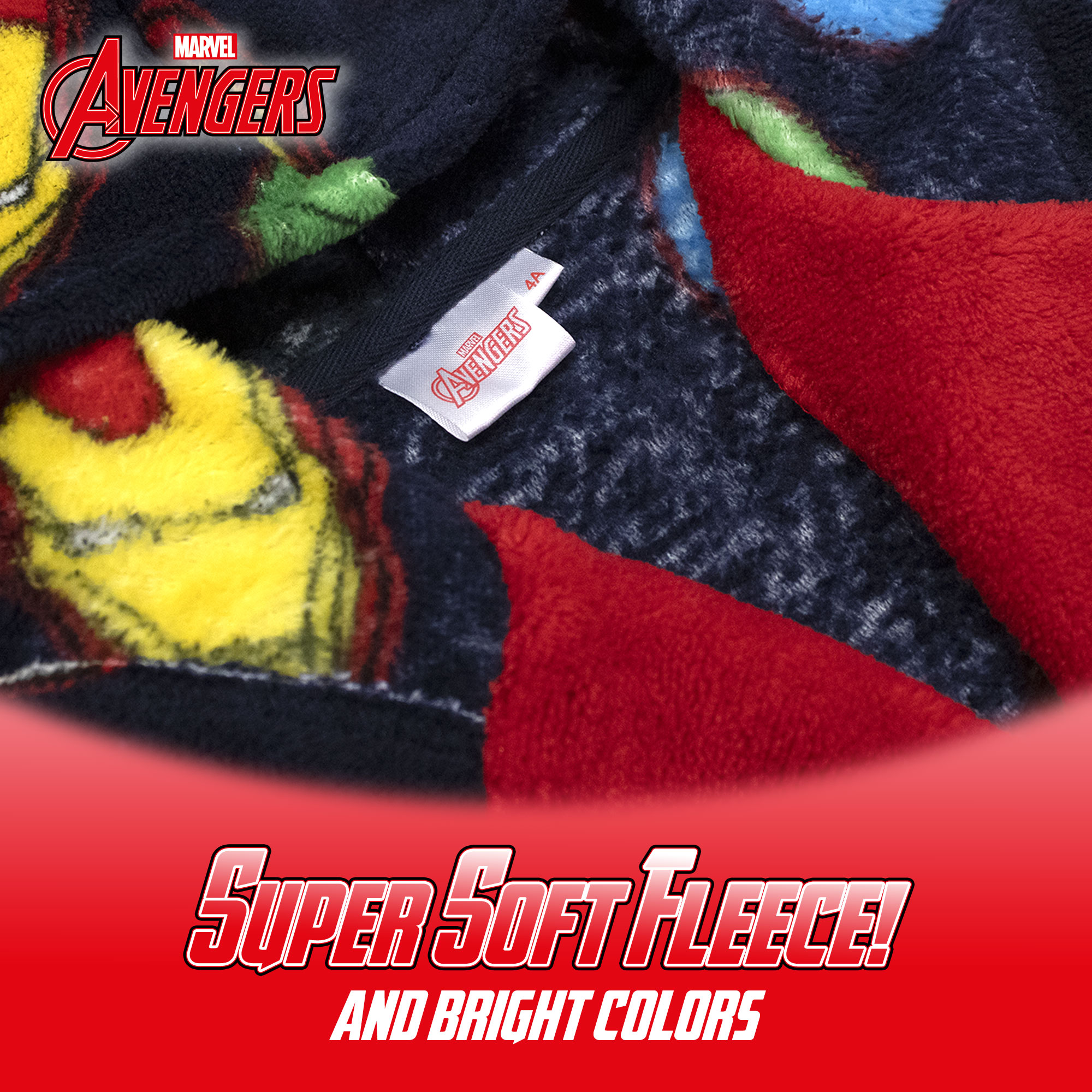 Marvel Avengers Kids Fleece Winter Robe 6993 - Picture 13 of 15