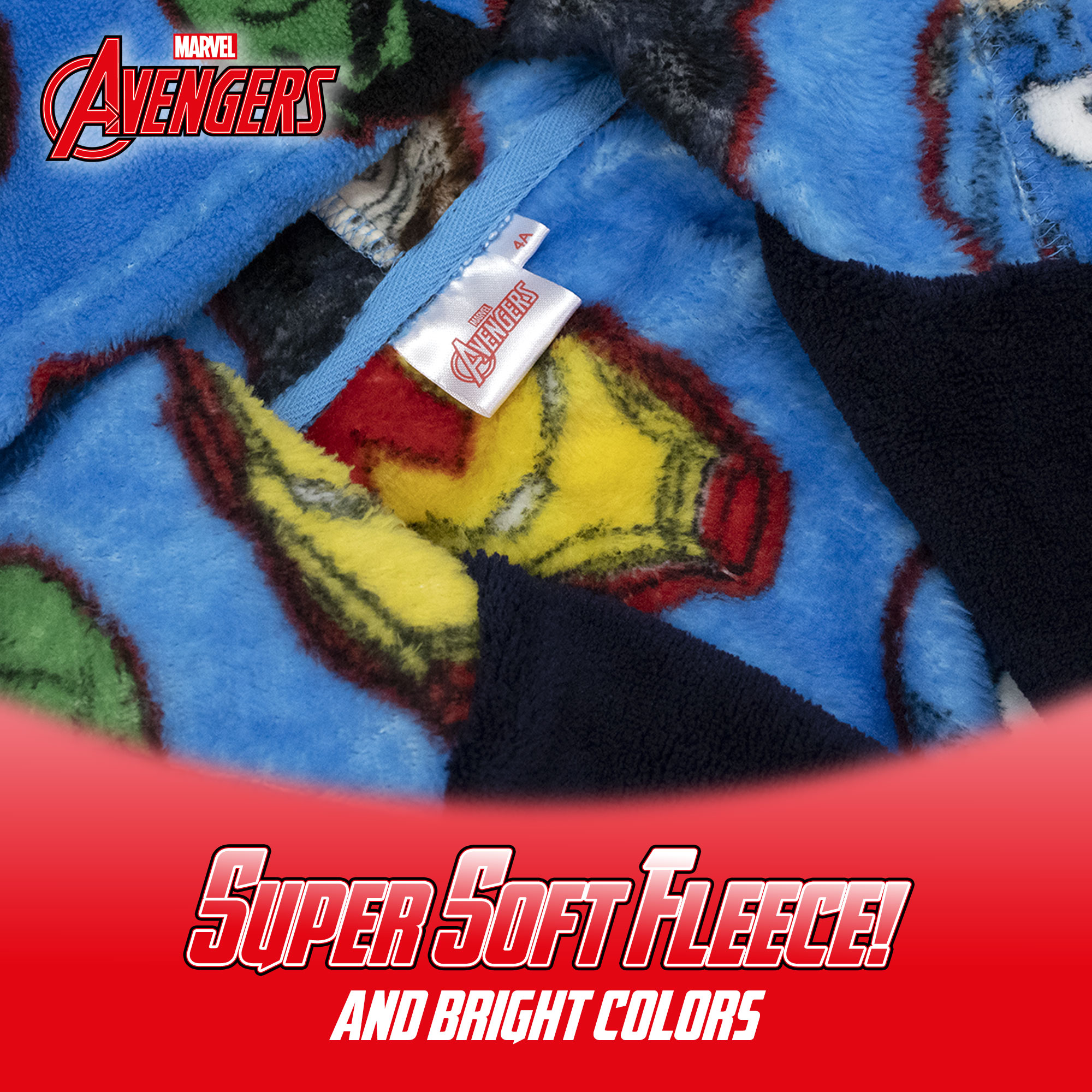 Marvel Avengers Kids Fleece Winter Robe 6993 - Picture 6 of 15