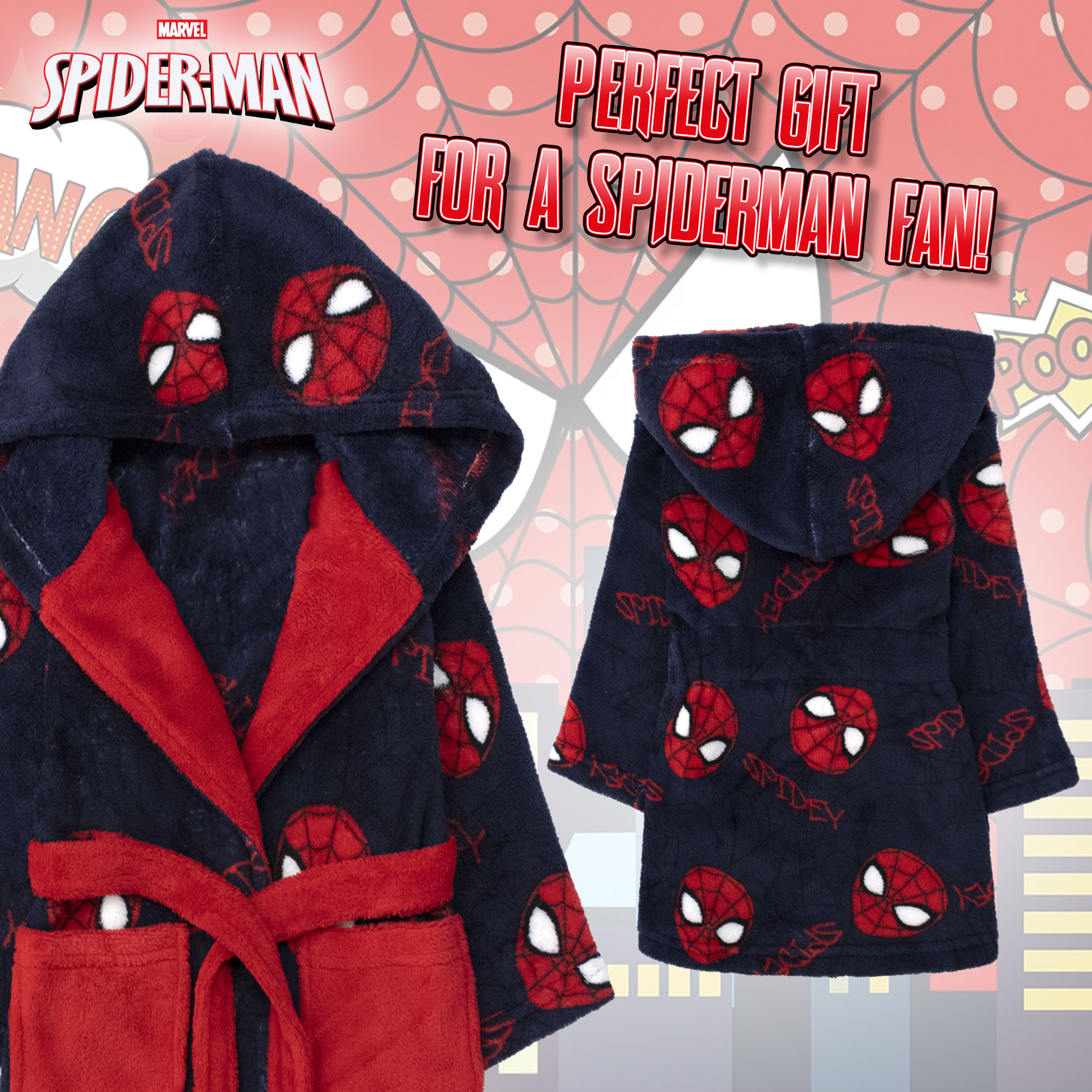Marvel Spiderman Kids Winter Fleece Robe 6994 - Picture 11 of 13