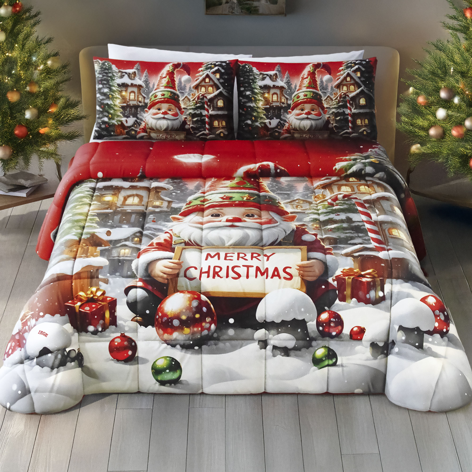 Trapunta natalizia letto matrimoniale stampa digitale piazzata di Natale 7003 - Picture 2 of 17