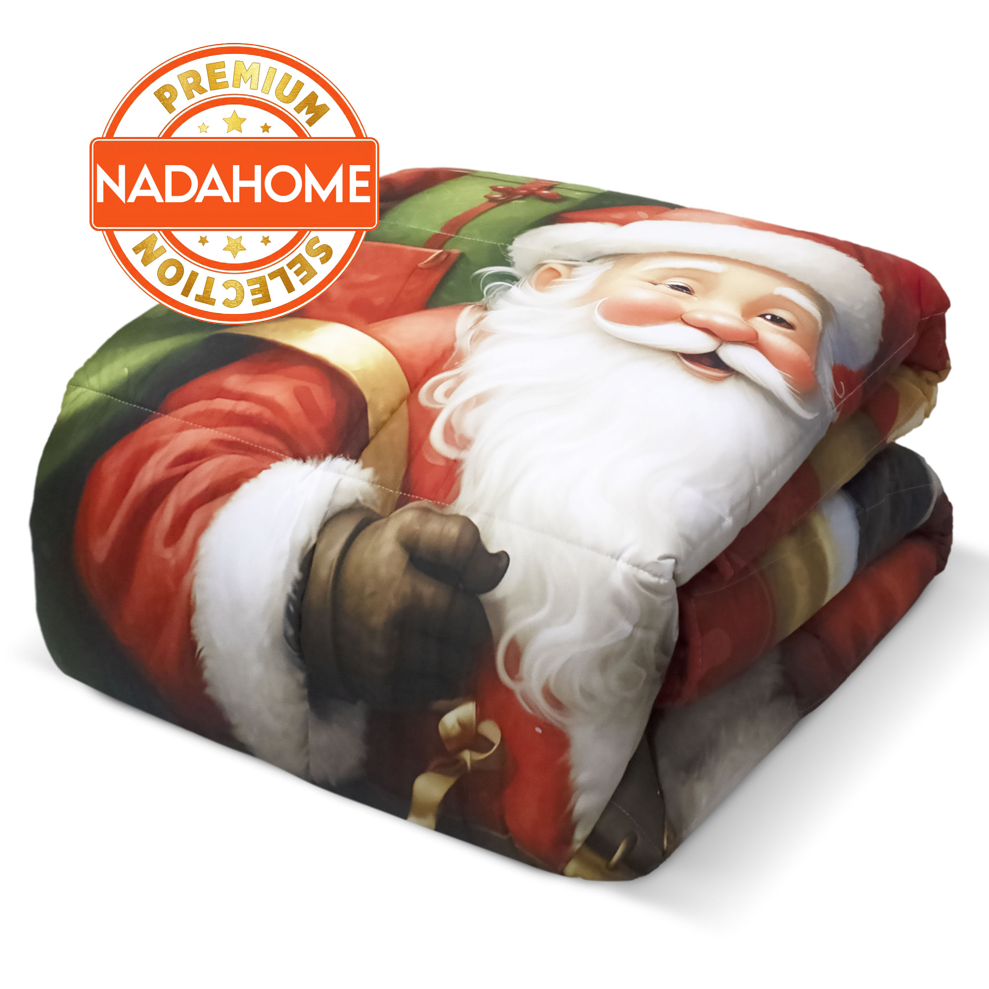 Trapunta natalizia letto matrimoniale stampa digitale piazzata di Natale 7003 - Picture 11 of 17