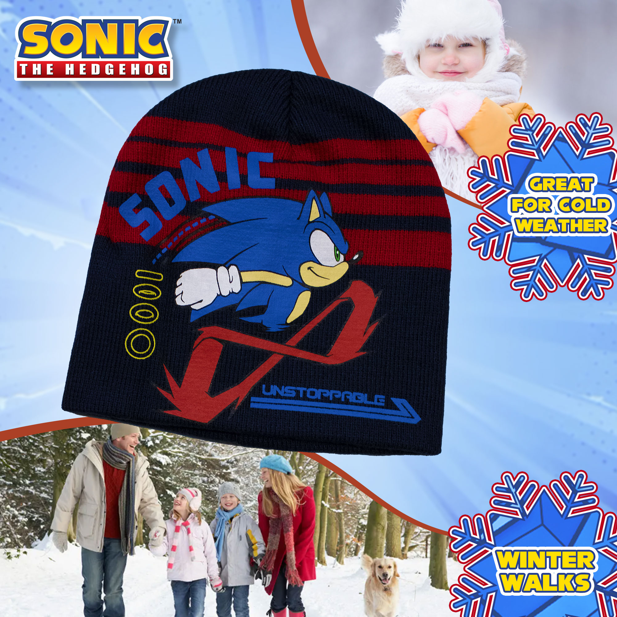 Cappello Sonic The Hedgehog per bambino cappellino invernale Videogame 7009 - Picture 10 of 11