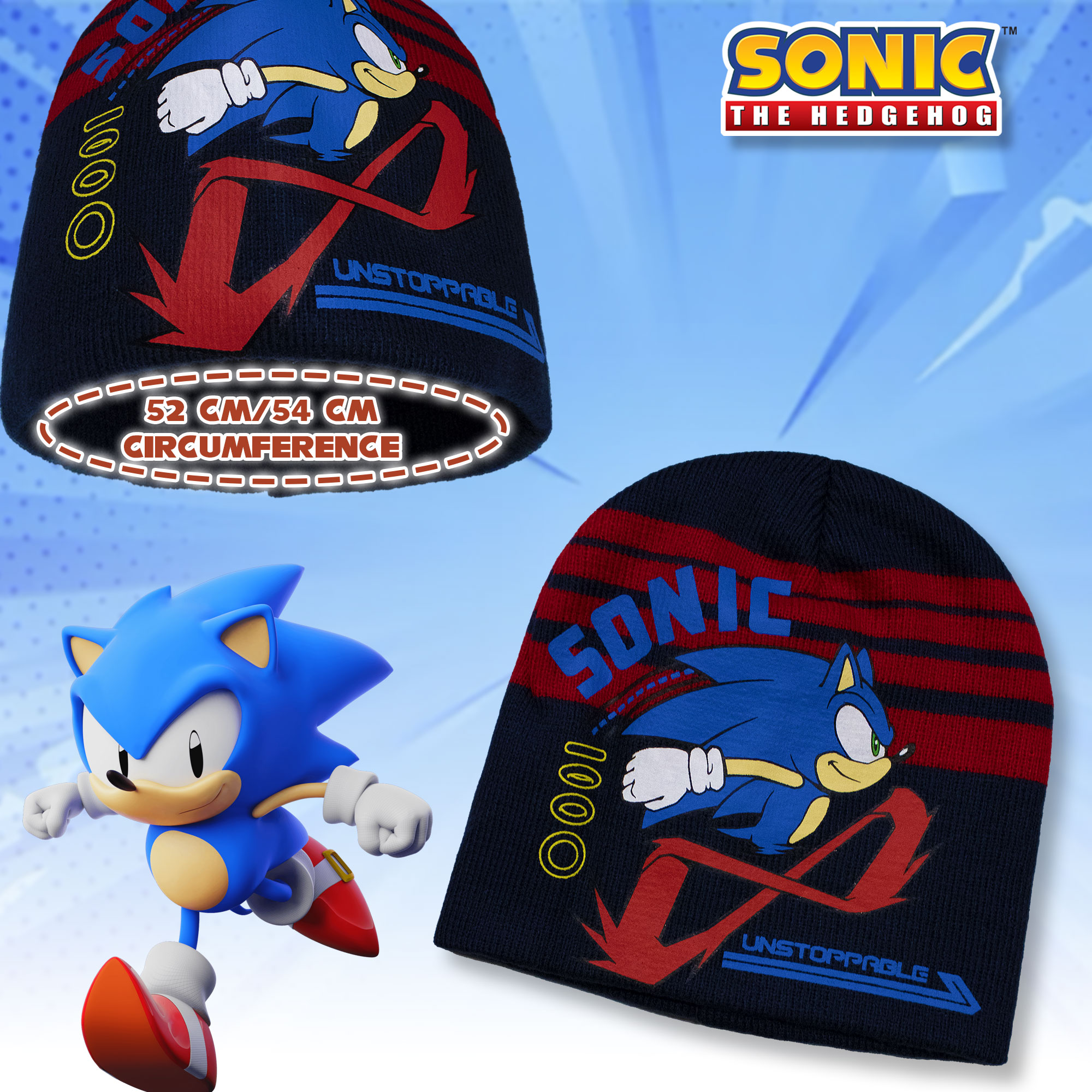 Cappello Sonic The Hedgehog per bambino cappellino invernale Videogame 7009 - Picture 11 of 11
