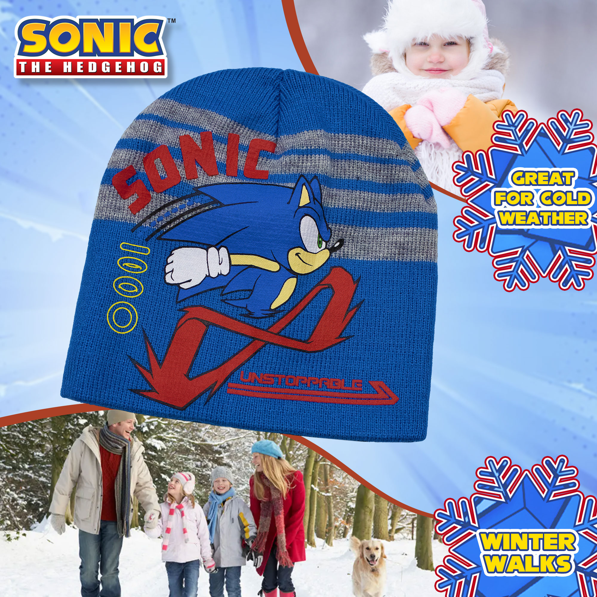 Cappello Sonic The Hedgehog per bambino cappellino invernale Videogame 7009 - Picture 5 of 11