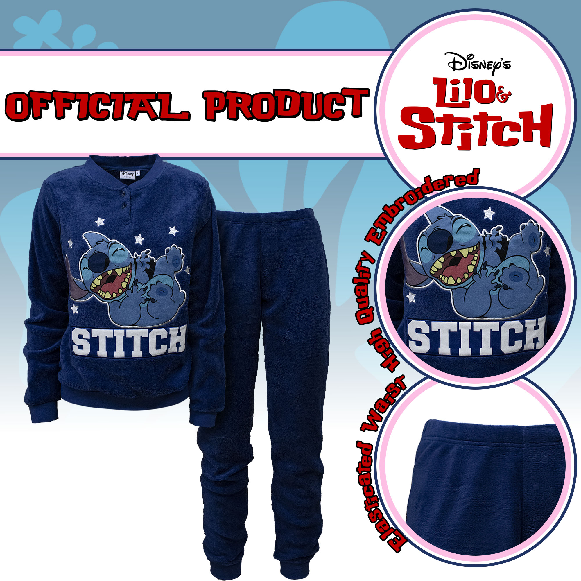 Pigiama Disney Lilo e Stitch donna ragazza lungo invernale in pile 7012 - Picture 4 of 13