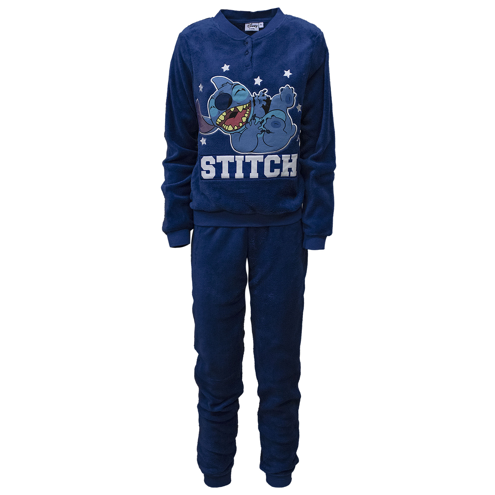 Pigiama Disney Lilo e Stitch donna ragazza lungo invernale in pile 7012 - Picture 2 of 13