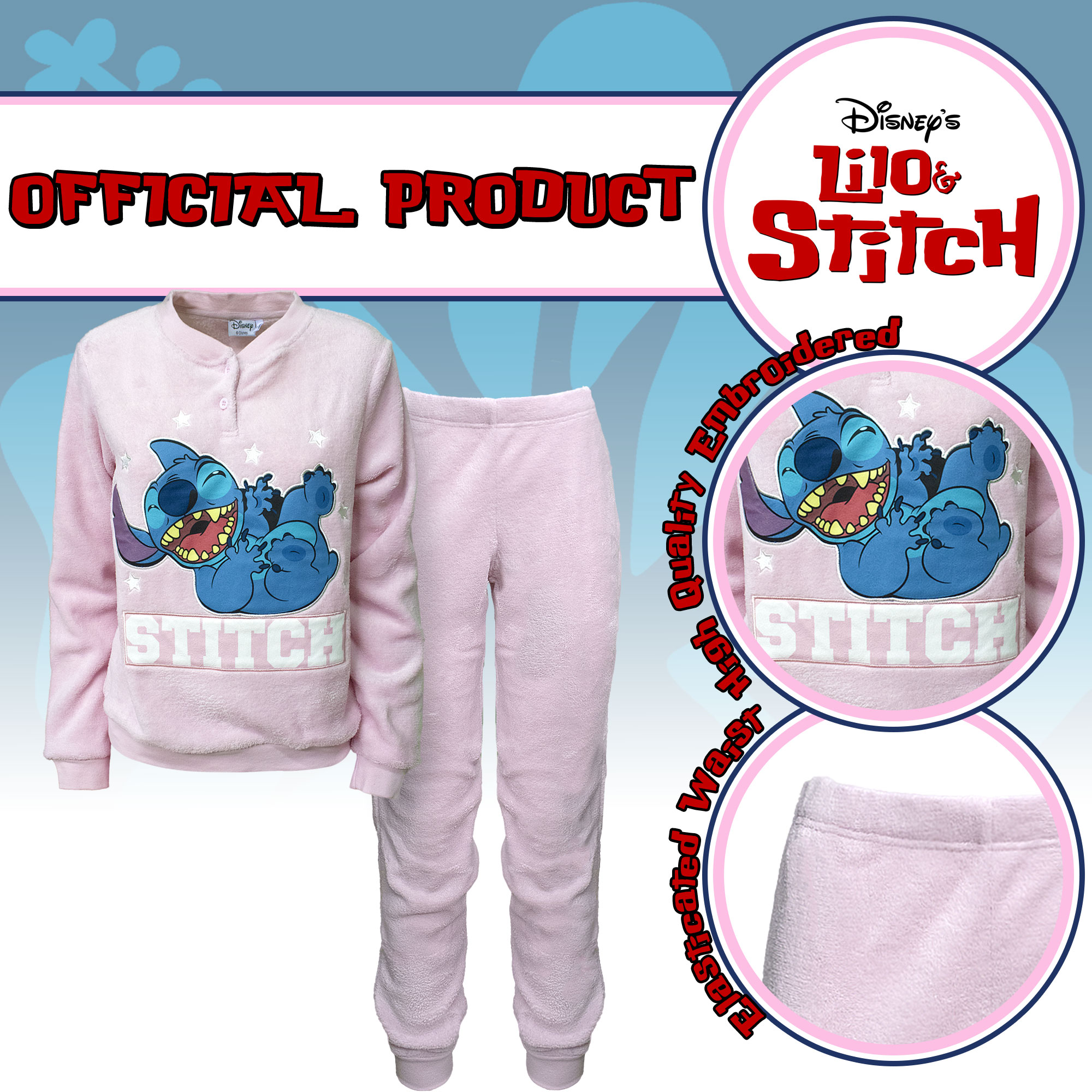 Pigiama Disney Lilo e Stitch donna ragazza lungo invernale in pile 7012 - Picture 10 of 13