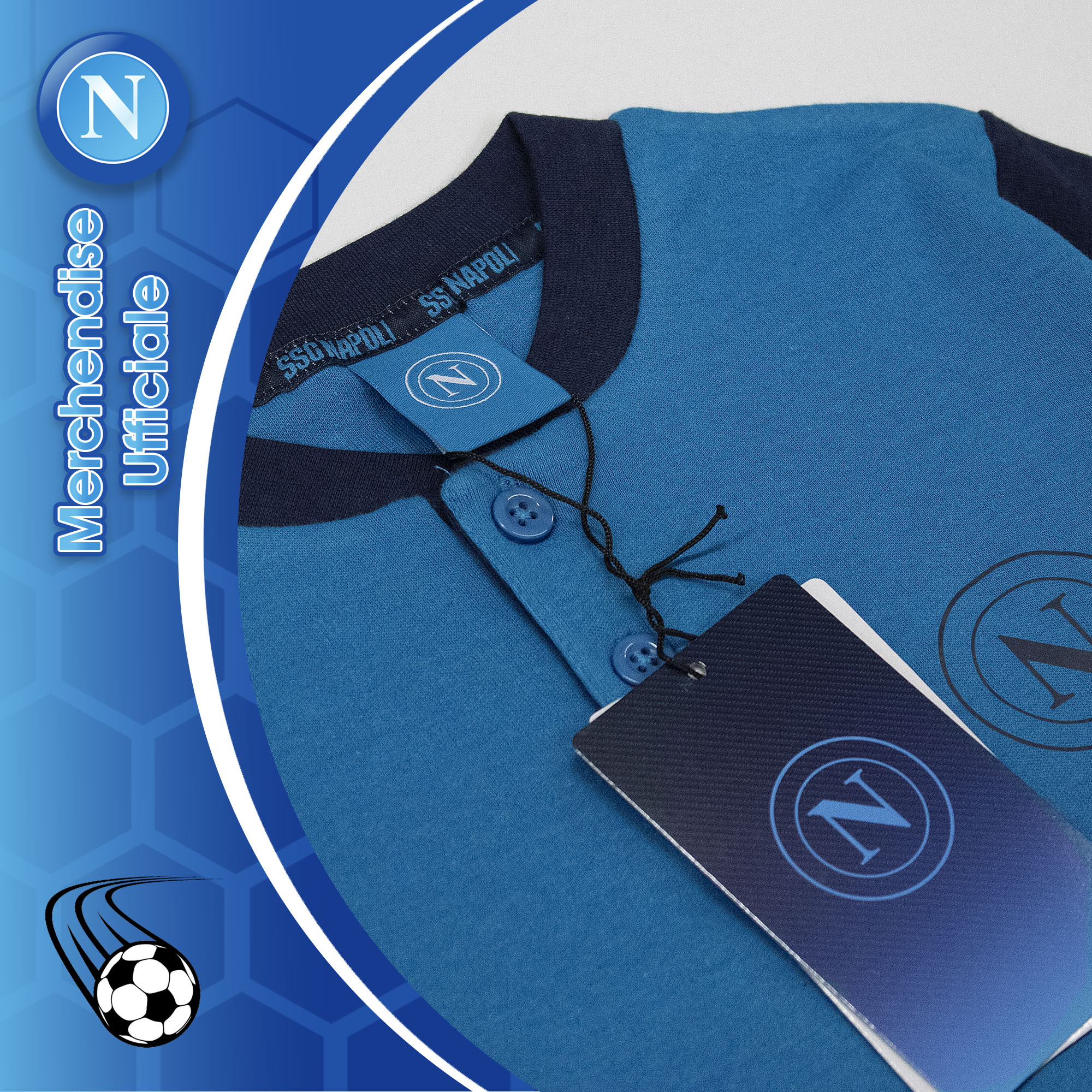 Pigiama SSC Napoli in caldo cotone a maniche lunghe per bambino e adulto 7024 - Picture 7 of 13