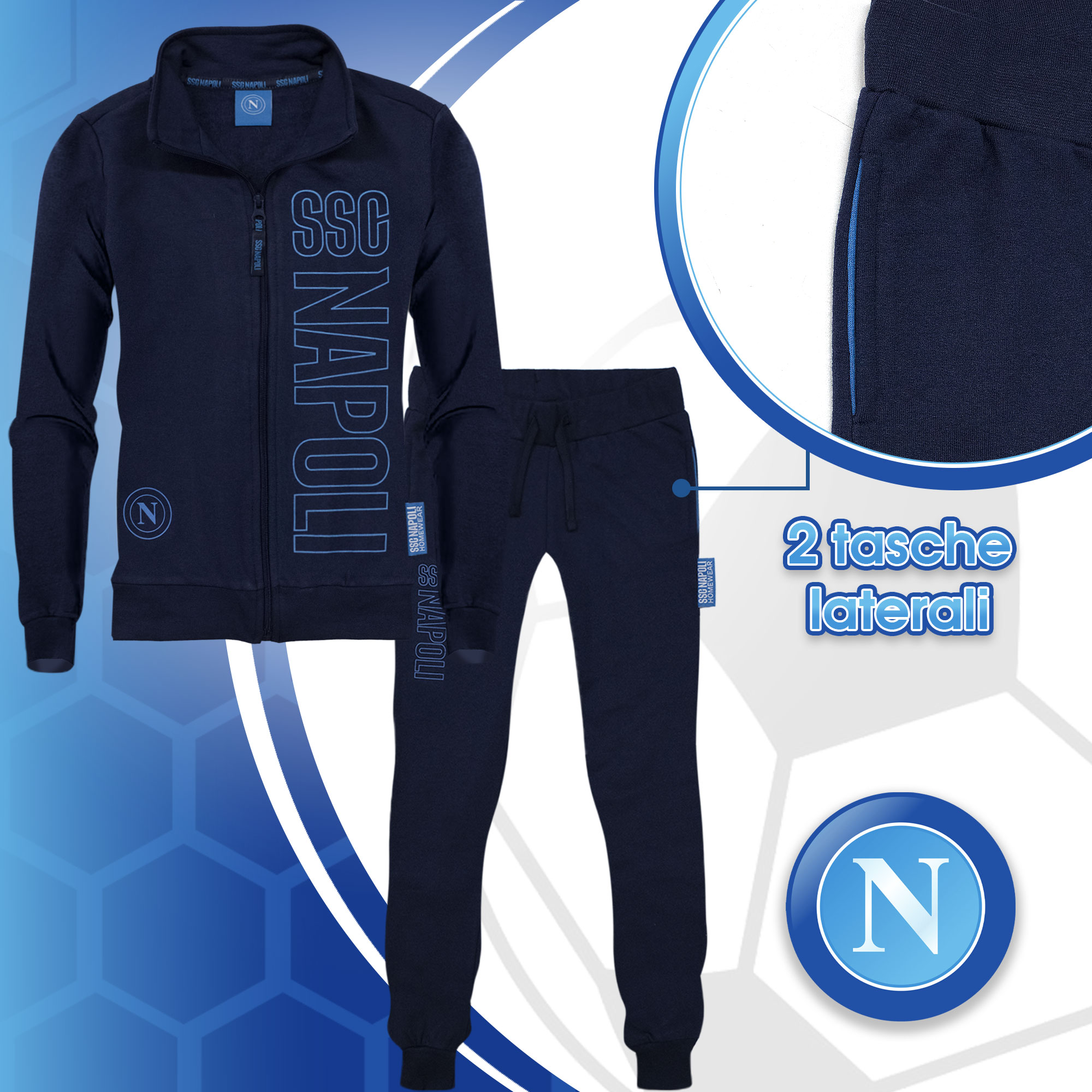 SSC Napoli Warm Cotton Long Sleeve Jumpsuit for Child and Adult 7025 - Picture 15 of 15