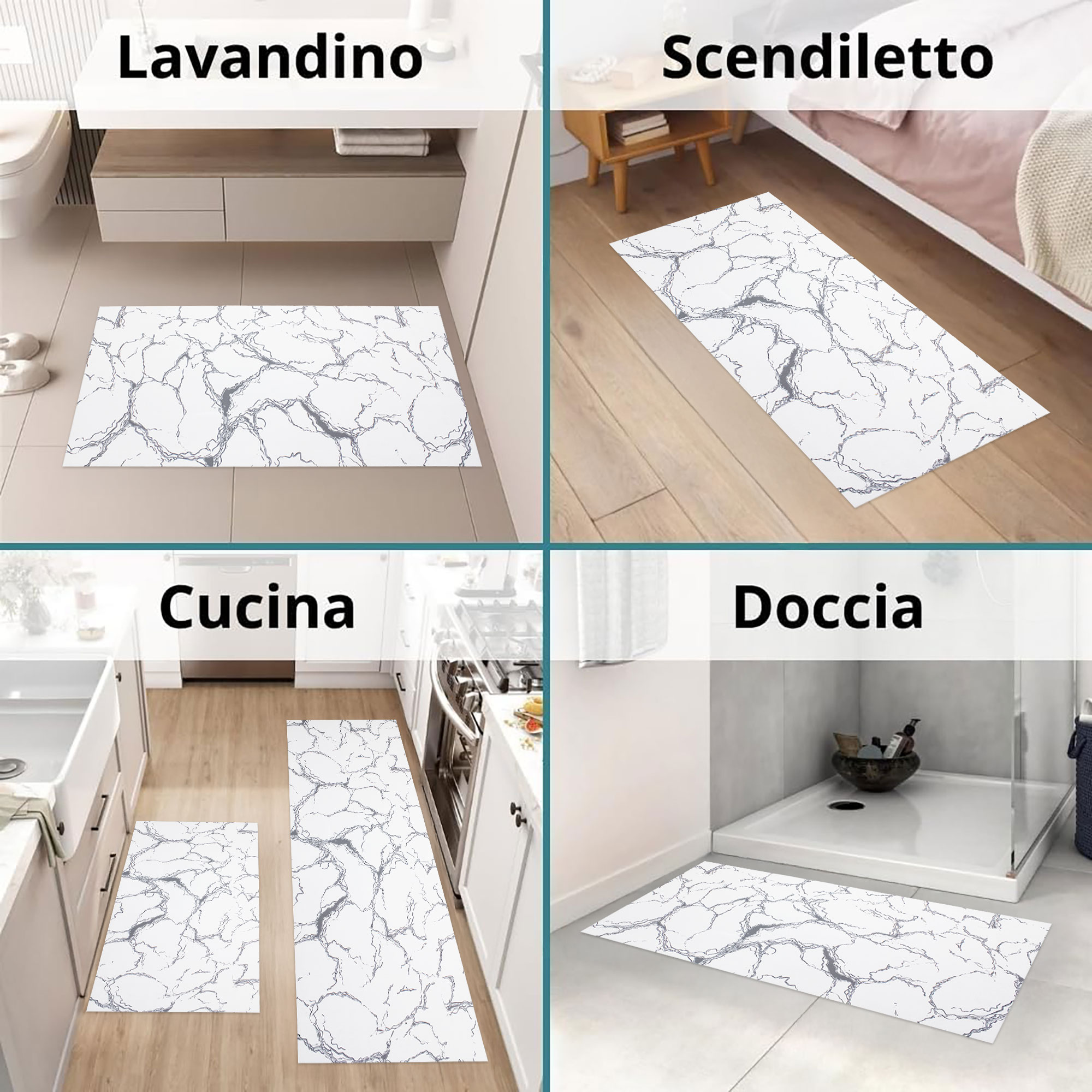 Tapis De Cuisine Antidérapant En Mètre Effet Marbre Marbré 7040 - Imagen 8 de 43
