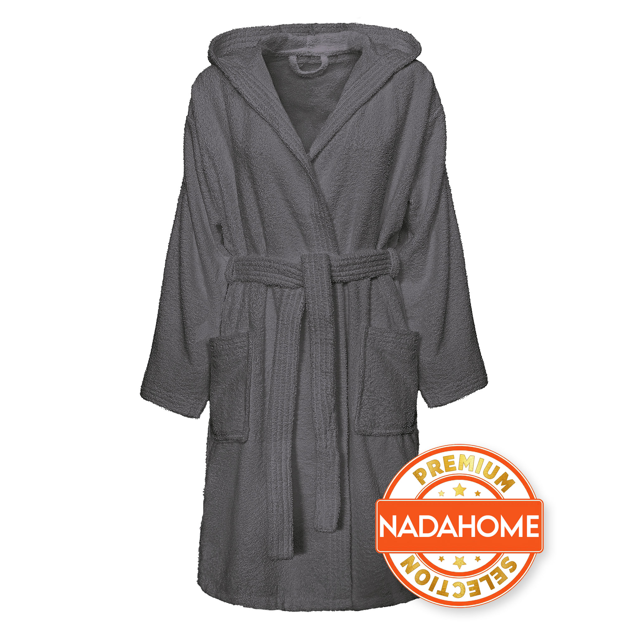 Accappatoio in spugna di cotone con cappuccio unisex uomo donna adulto 7042 - Imagen 28 de 51