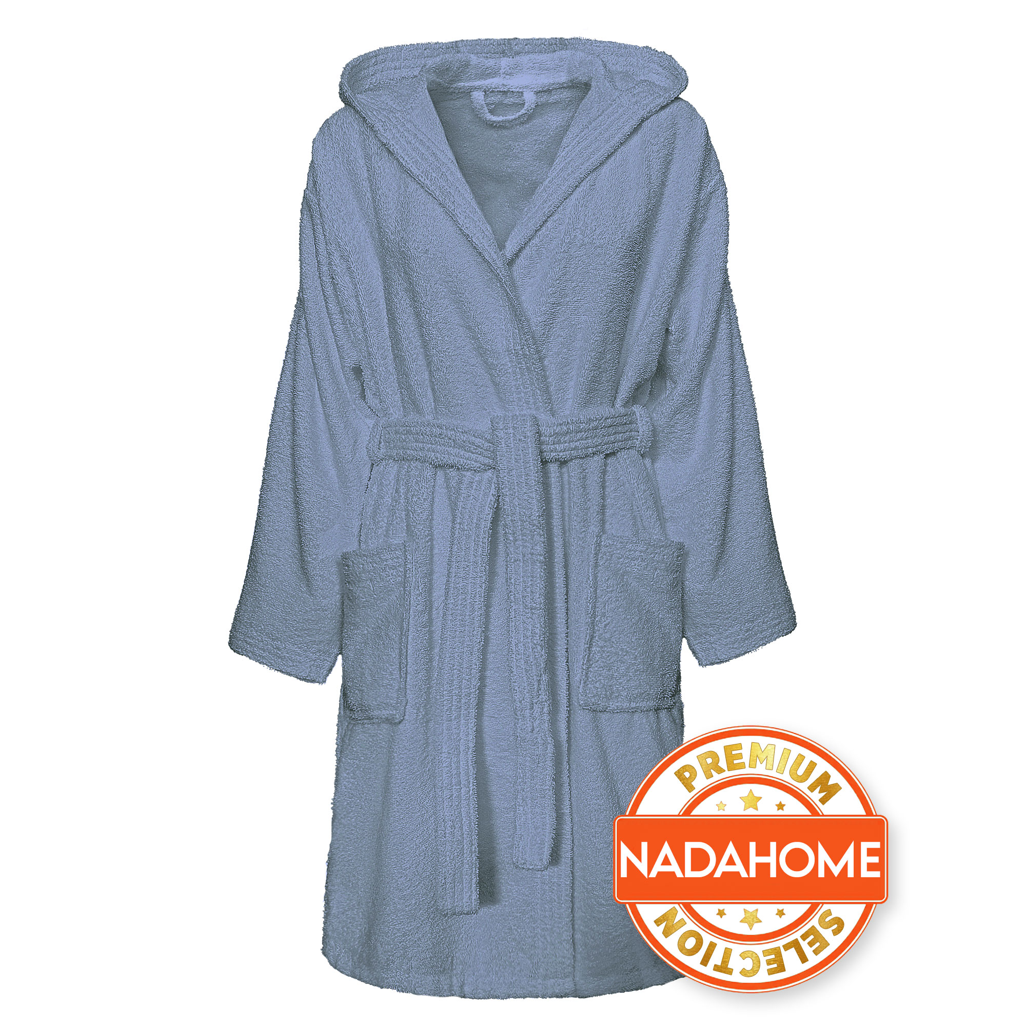Accappatoio in spugna di cotone con cappuccio unisex uomo donna adulto 7042 - Imagen 43 de 51