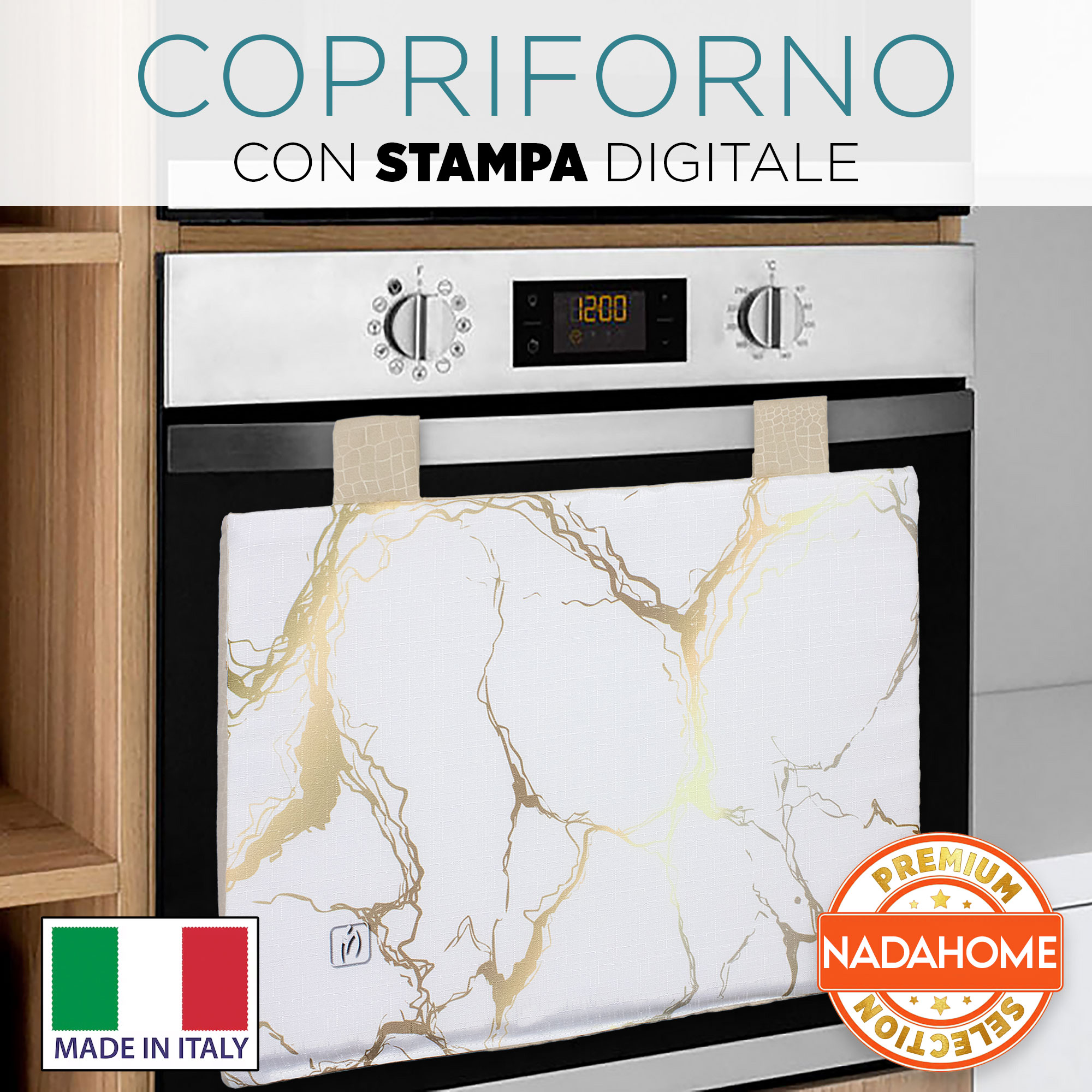 Set Copriforno e Coprifornelli cucina imbottiti effetto marmo marmorizzato 7046 - Picture 4 of 37