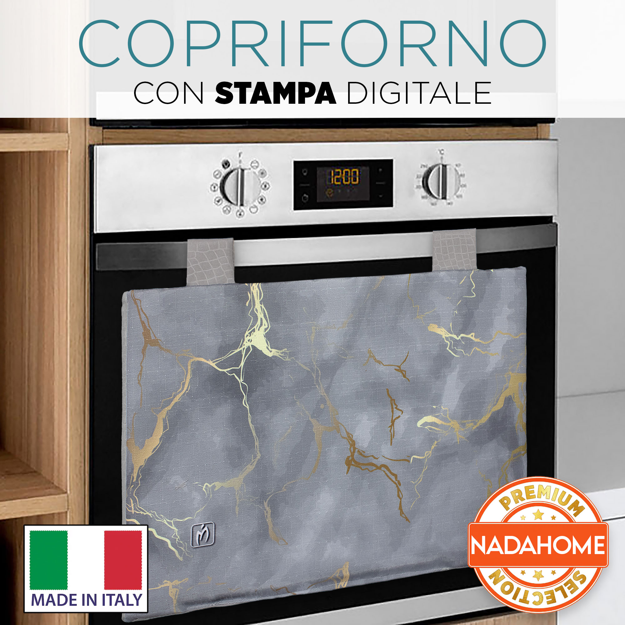 Set Copriforno e Coprifornelli cucina imbottiti effetto marmo marmorizzato 7046 - Picture 10 of 37