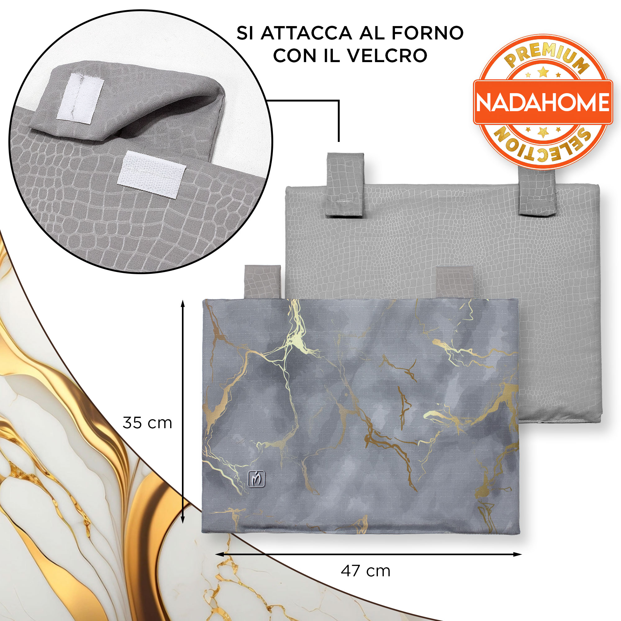 Set Copriforno e Coprifornelli cucina imbottiti effetto marmo marmorizzato 7046 - Picture 11 of 37