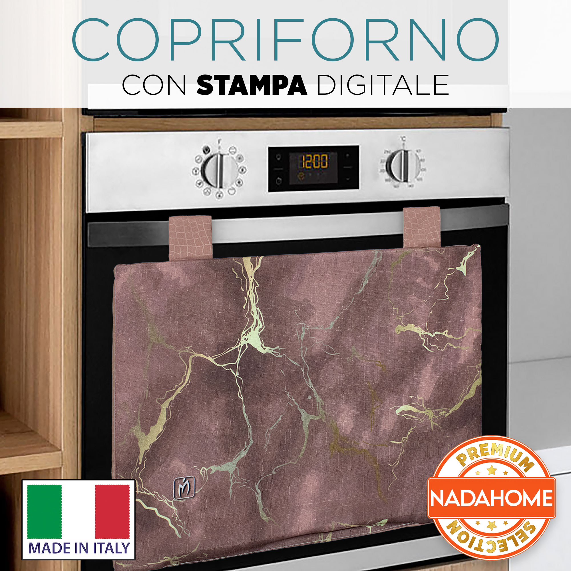Set Copriforno e Coprifornelli cucina imbottiti effetto marmo marmorizzato 7046 - Picture 16 of 37