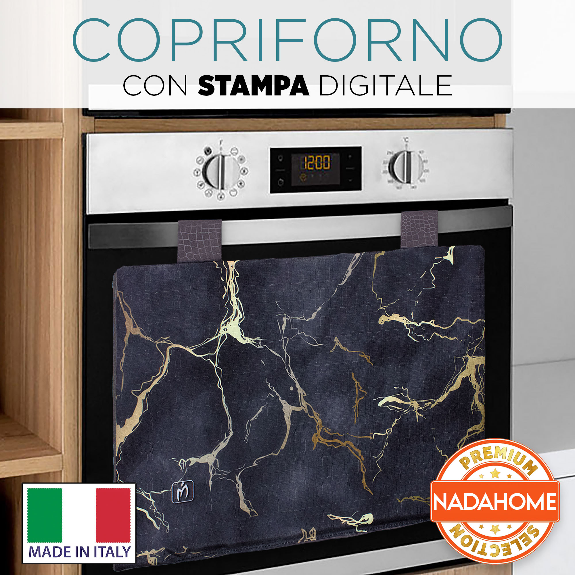 Set Copriforno e Coprifornelli cucina imbottiti effetto marmo marmorizzato 7046 - Picture 22 of 37