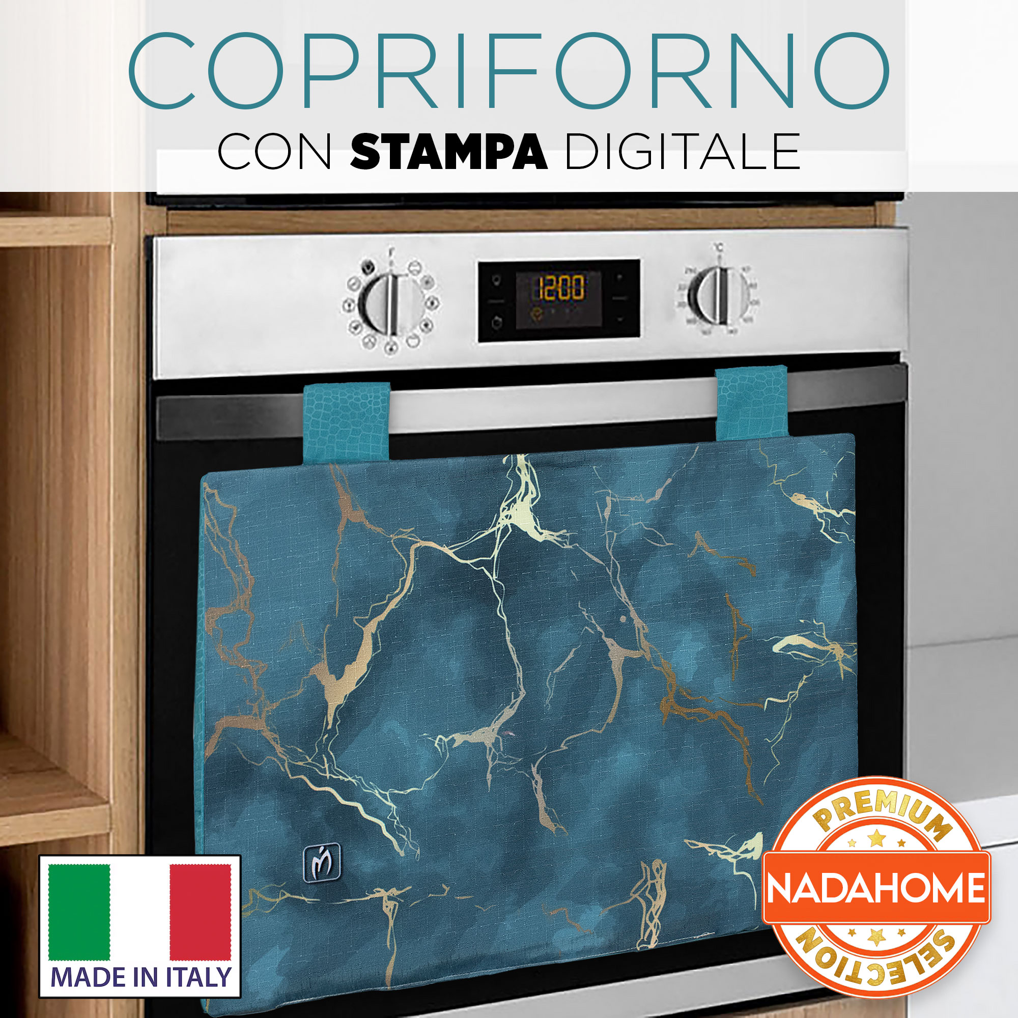 Set Copriforno e Coprifornelli cucina imbottiti effetto marmo marmorizzato 7046 - Picture 28 of 37