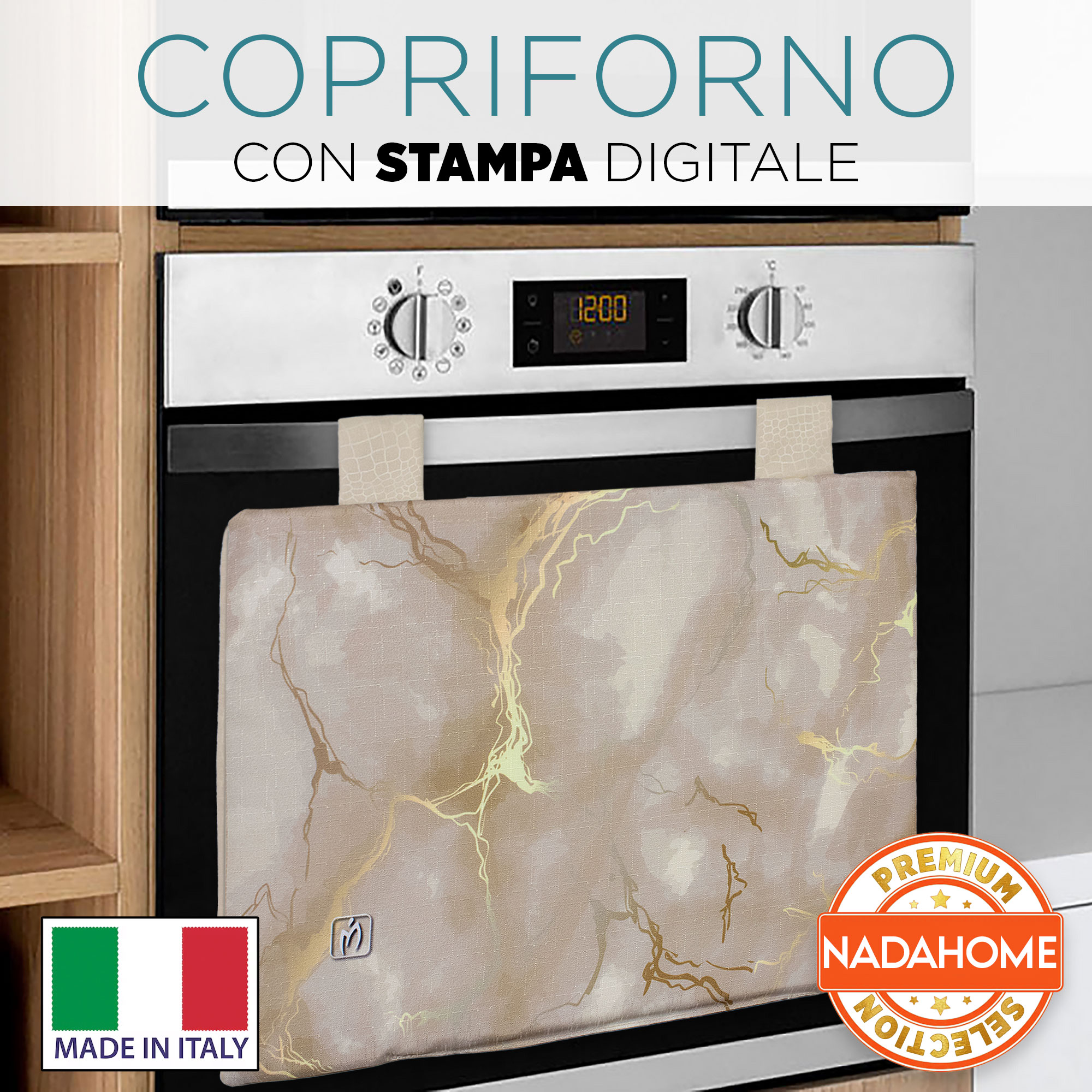 Set Copriforno e Coprifornelli cucina imbottiti effetto marmo marmorizzato 7046 - Picture 34 of 37