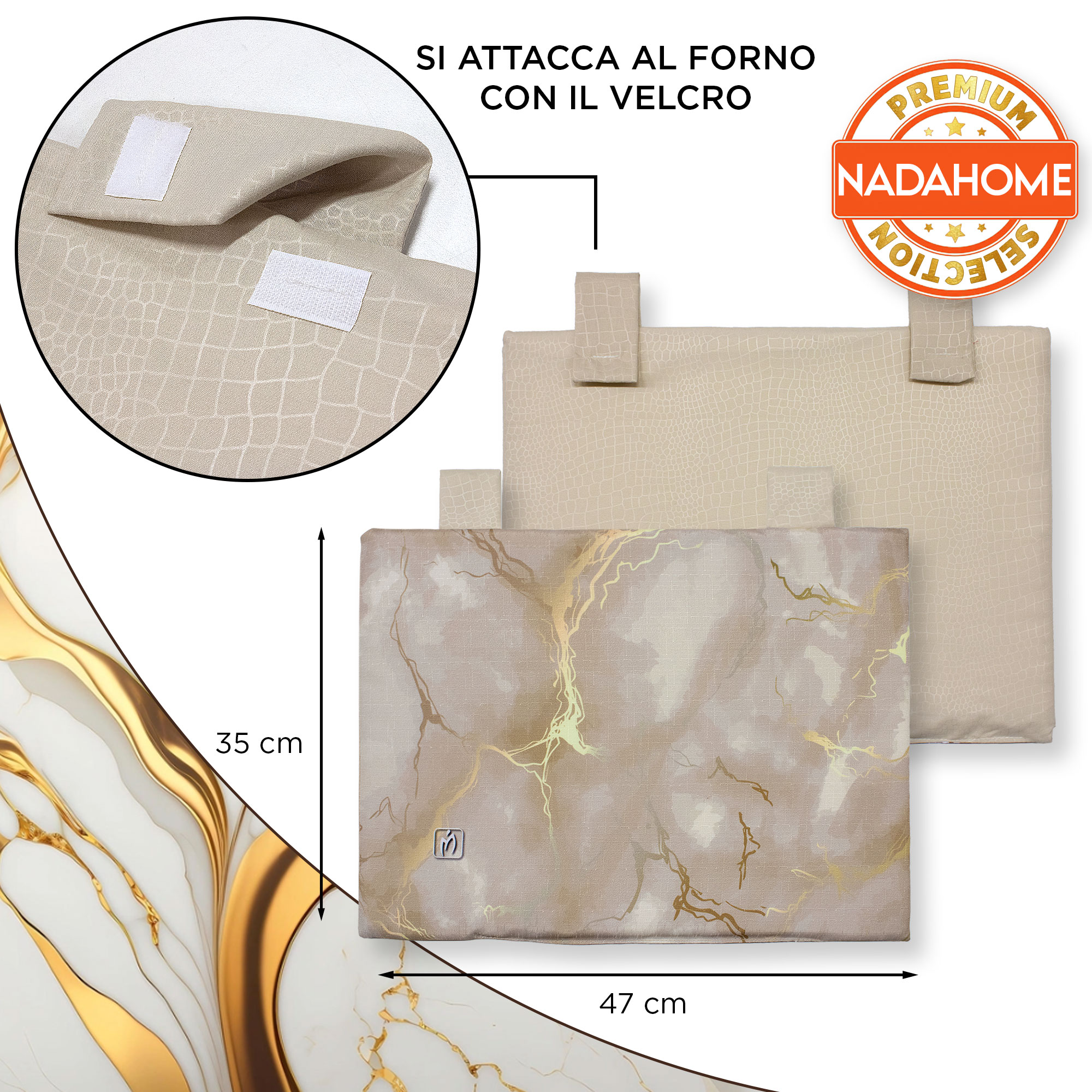 Set Copriforno e Coprifornelli cucina imbottiti effetto marmo marmorizzato 7046 - Picture 35 of 37