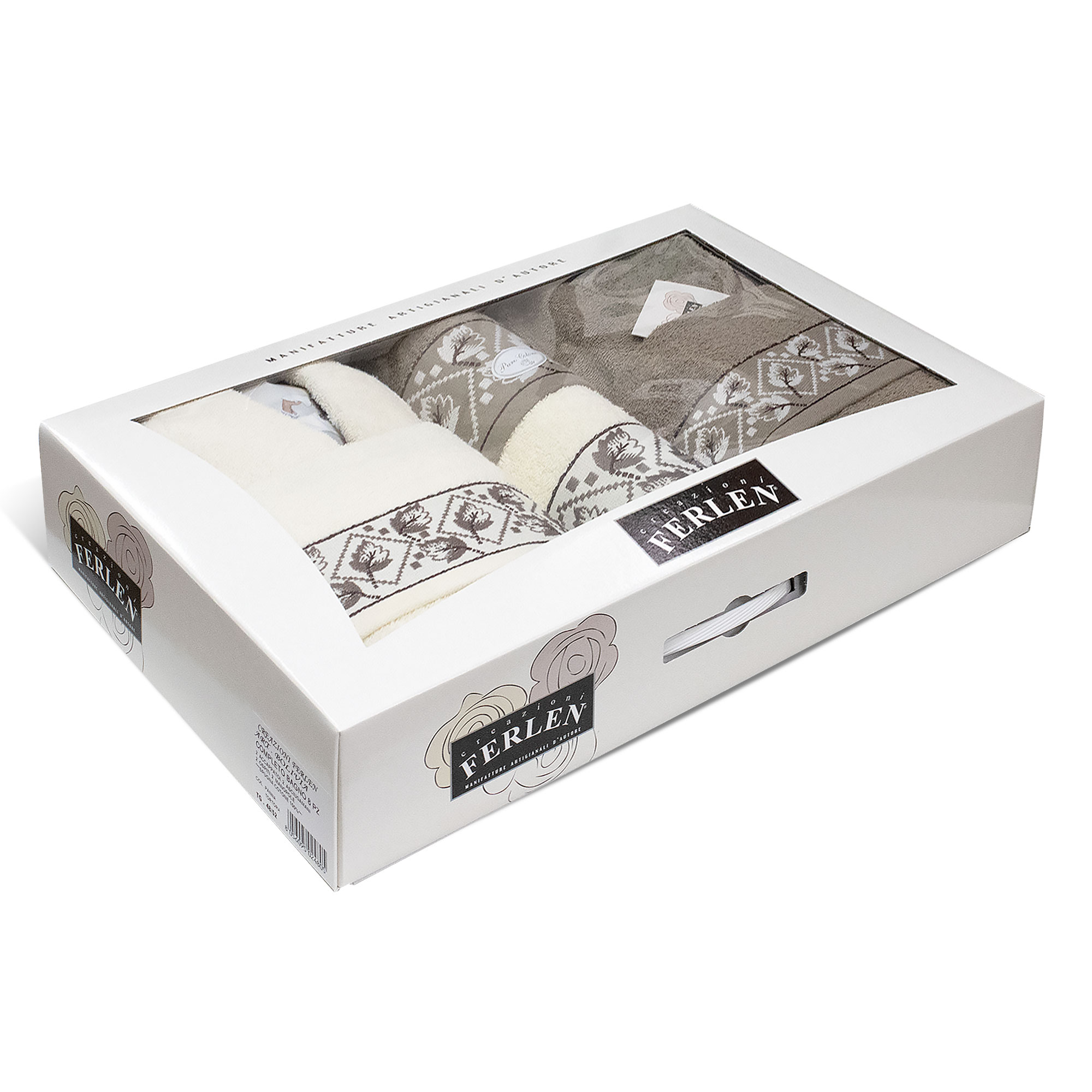Completo bagno asciugamani accappatoi set uomo donna in spugna di cotone 7047 - Imagen 13 de 16