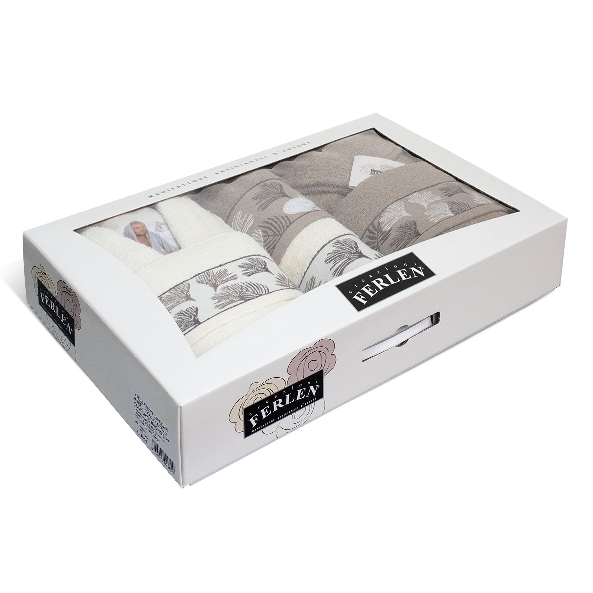 Completo bagno asciugamani accappatoi set uomo donna in spugna di cotone 7049 - Imagen 13 de 16