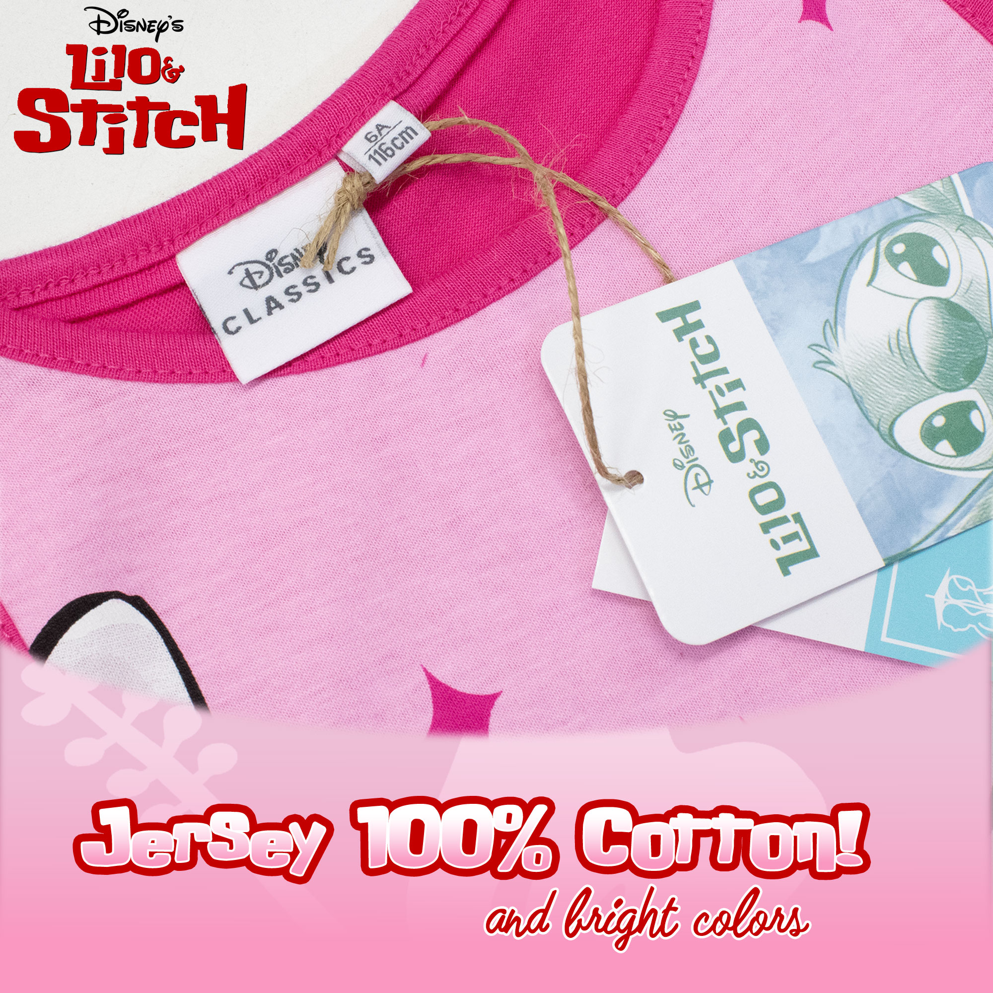Pigiama Bambina Disney Lilo e Stitch in Cotone Leggero corto con canotta 7078 - Picture 7 of 15