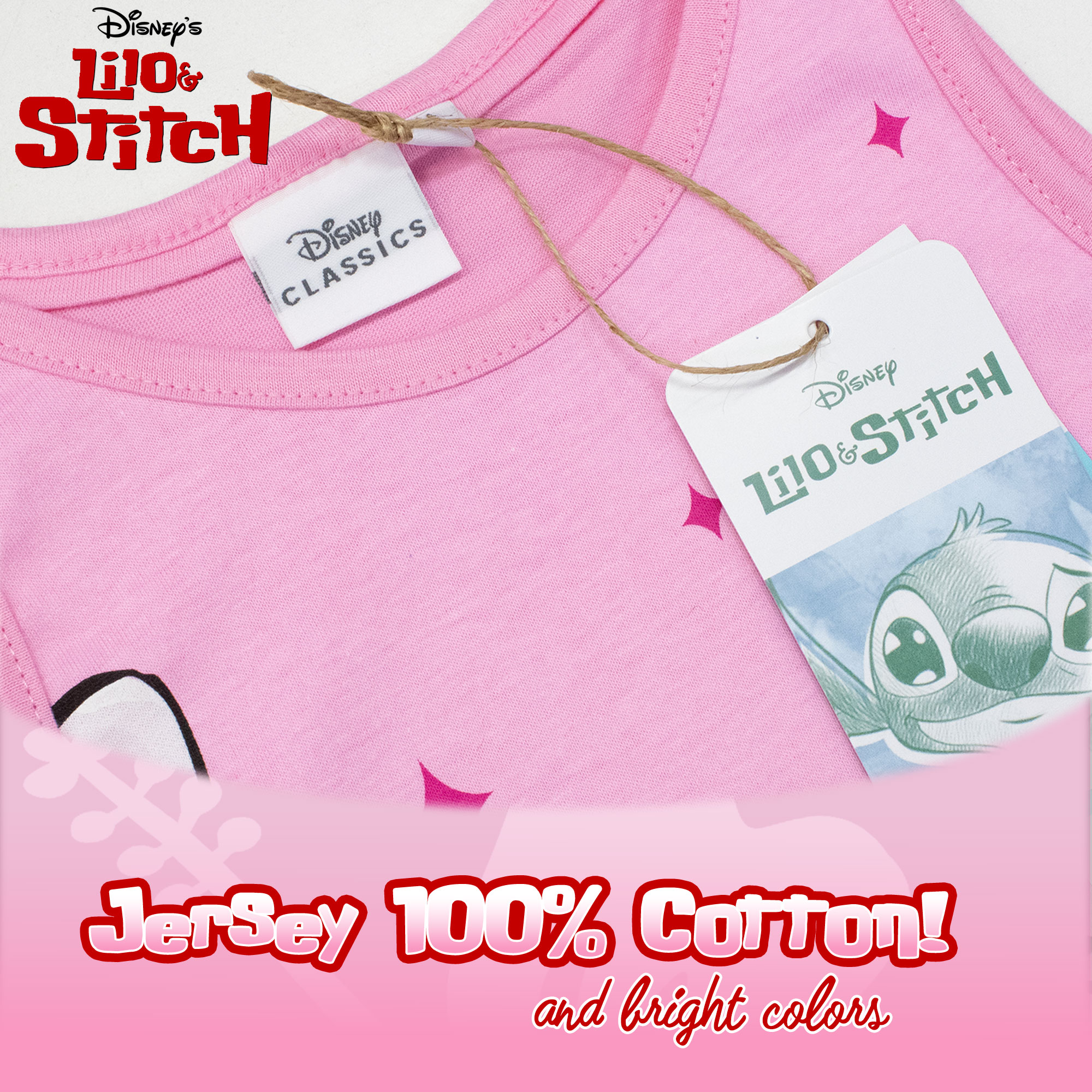 Pigiama Bambina Disney Lilo e Stitch in Cotone Leggero corto con canotta 7078 - Picture 14 of 15