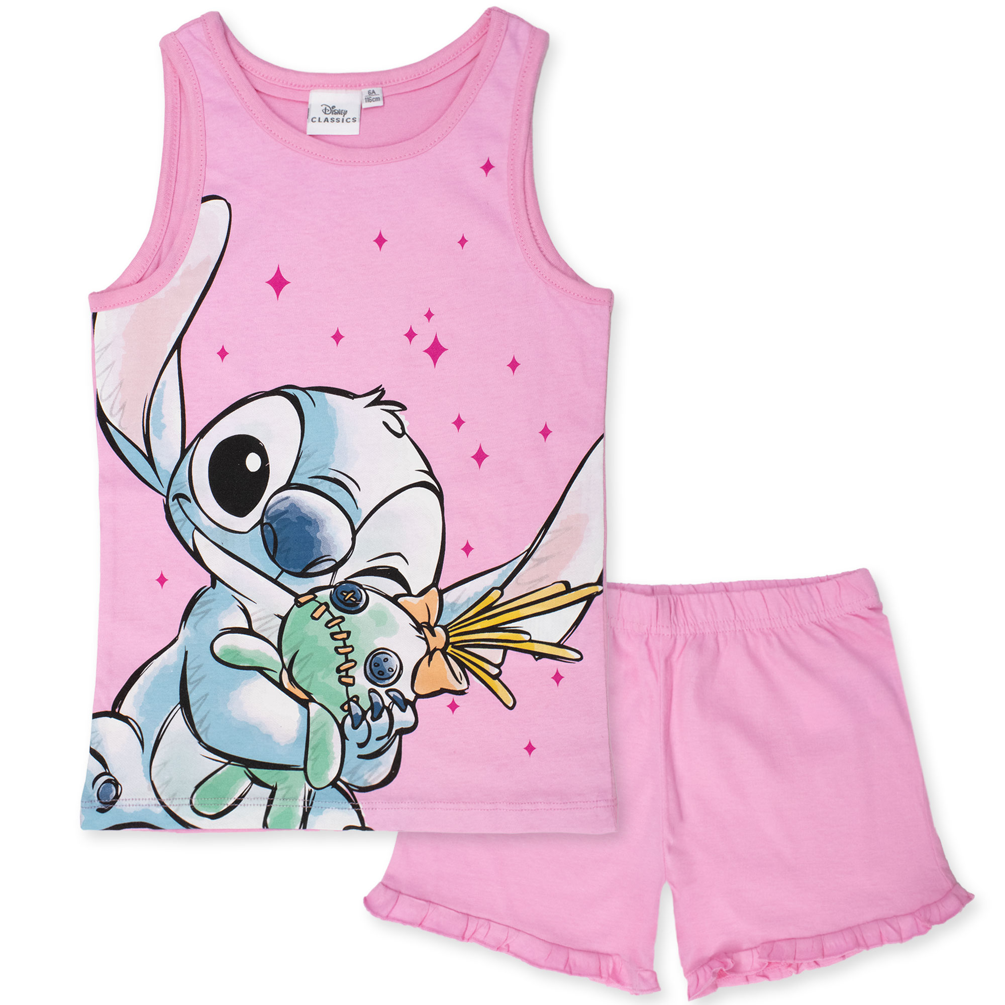 Pigiama Bambina Disney Lilo e Stitch in Cotone Leggero corto con canotta 7078 - Picture 9 of 15